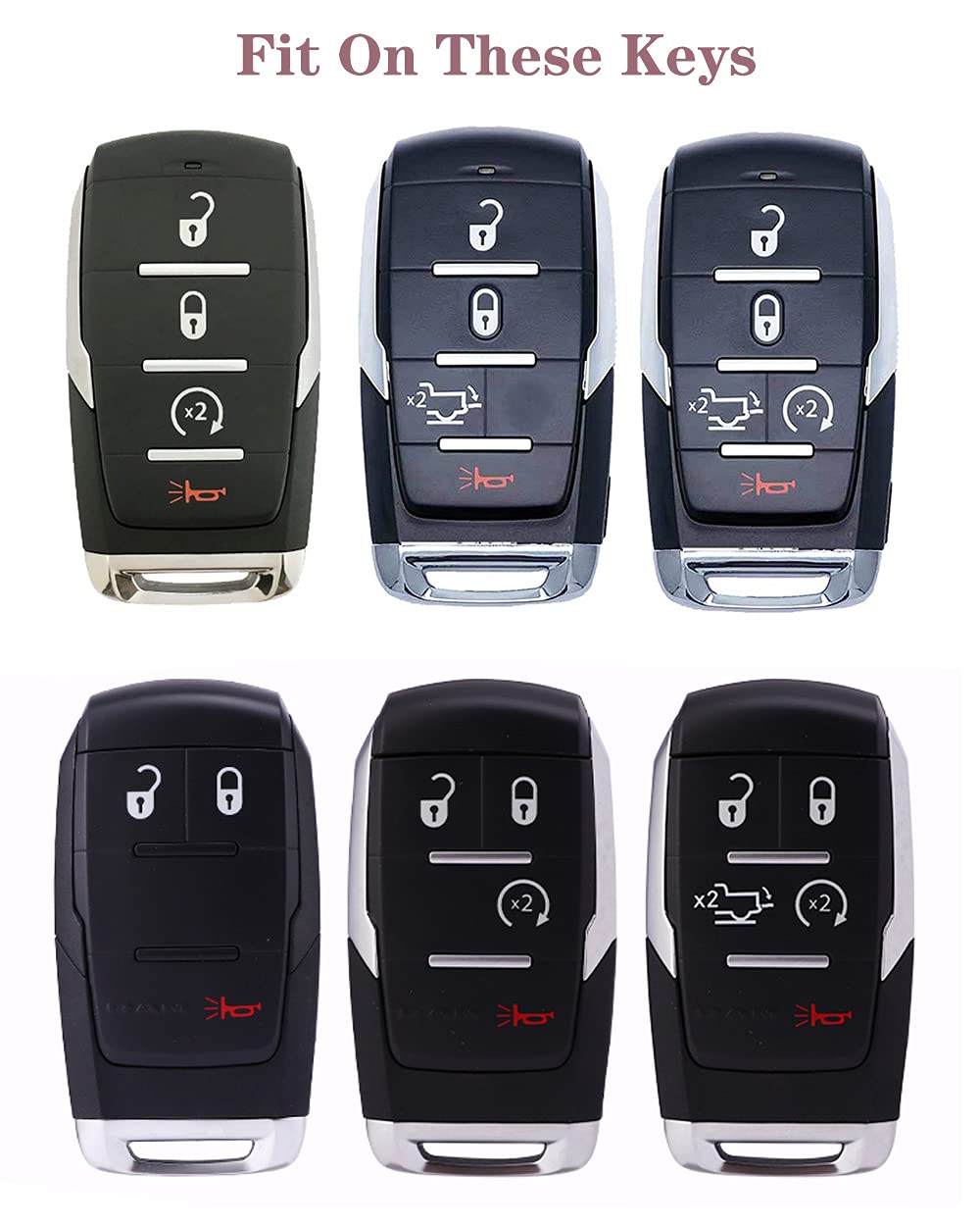 Tpu Case 360 Degree Tpu Protection Smart Keyless Entry Holder Remote Key Fob Cover Fit For 2021 2020 2019 Dodge Ram 1500 5B Rubb