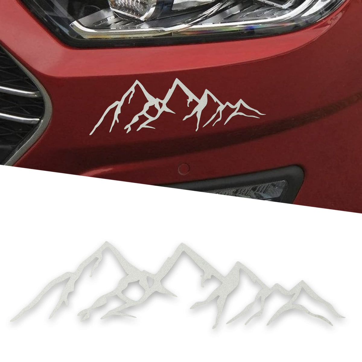 Sngaro Vinyl Snow Mountain Tree Sticker, Trunk Logo Sticker, Car Exterior Accessories, Universal For Car, Window And Laptop (Whi