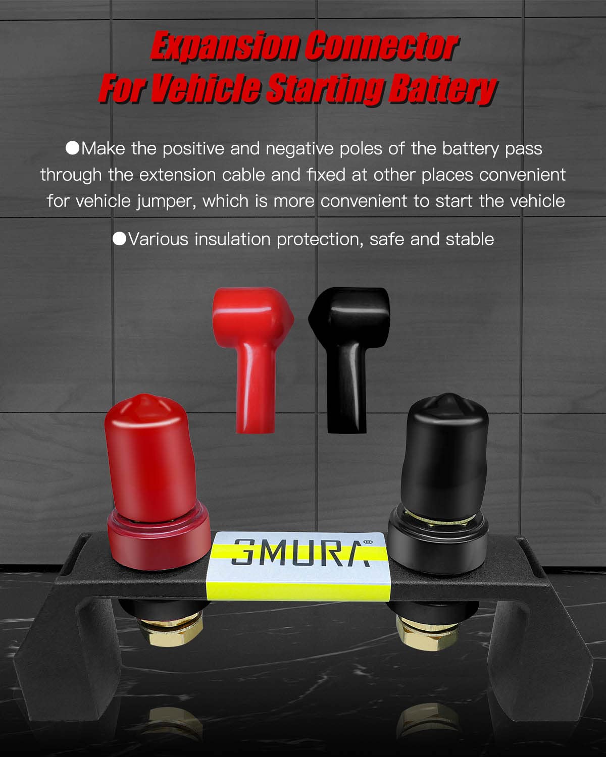 Battery Jump Post Kit, Waterproof Remote Battery Jumper Terminals W/Cable & Mounting Bracket, Heavy Duty Battery Charging Posts