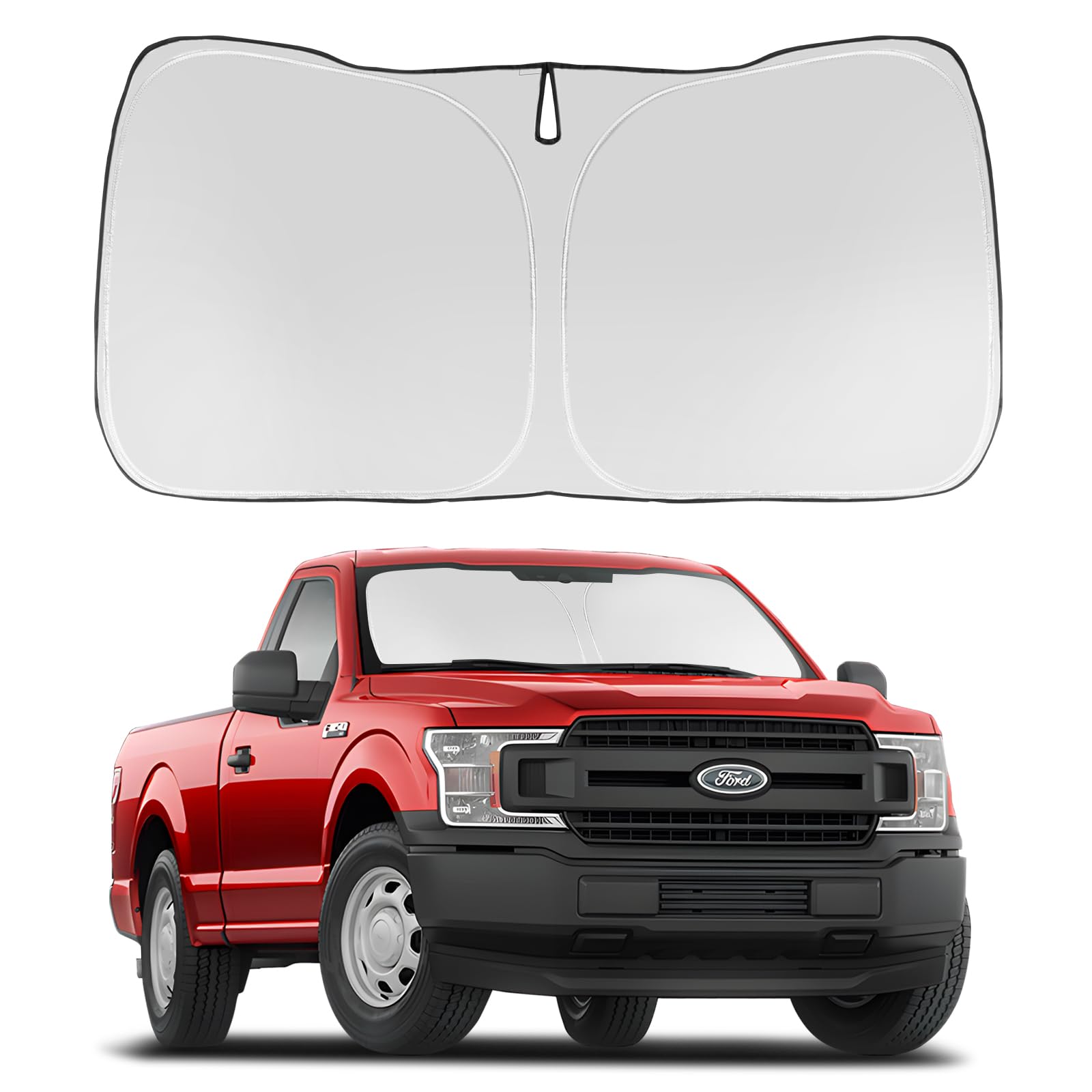 Proadsy 2025 Upgrade Windshield Sunshade Custom For Ford F150 2020 2019 2018 2017 2016 2015 Reflective Heat Sun Uv Protector Fol