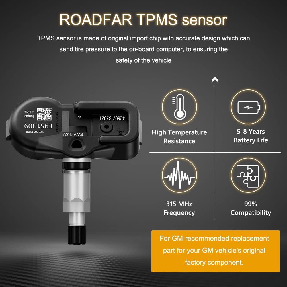 Roadfar 315Mhz Programmed Tire Pressure Monitoring System Sensor Tpms Fits For Lexus For Scion For Toyota 4260706011 4260733011
