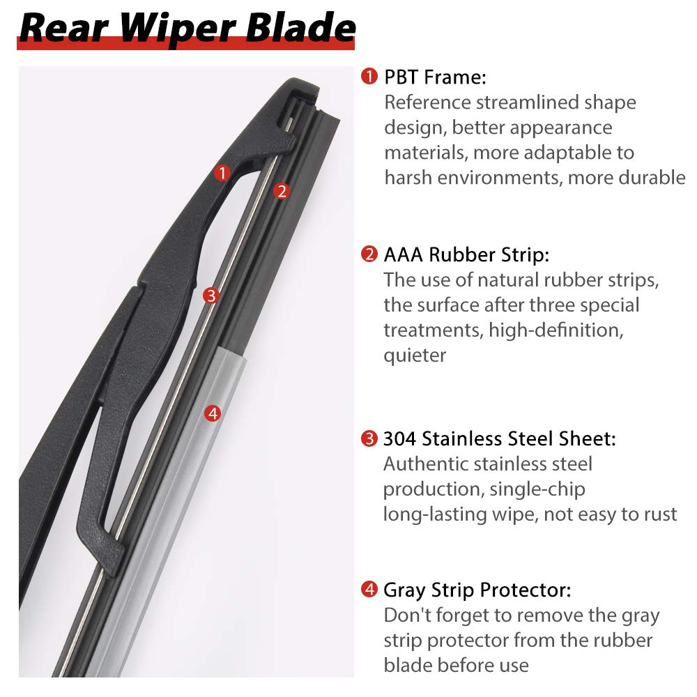 15277756 Replacement For Gmc Yukon 2007-2014 Rear Windshield Back Wiper Arm Blade Set