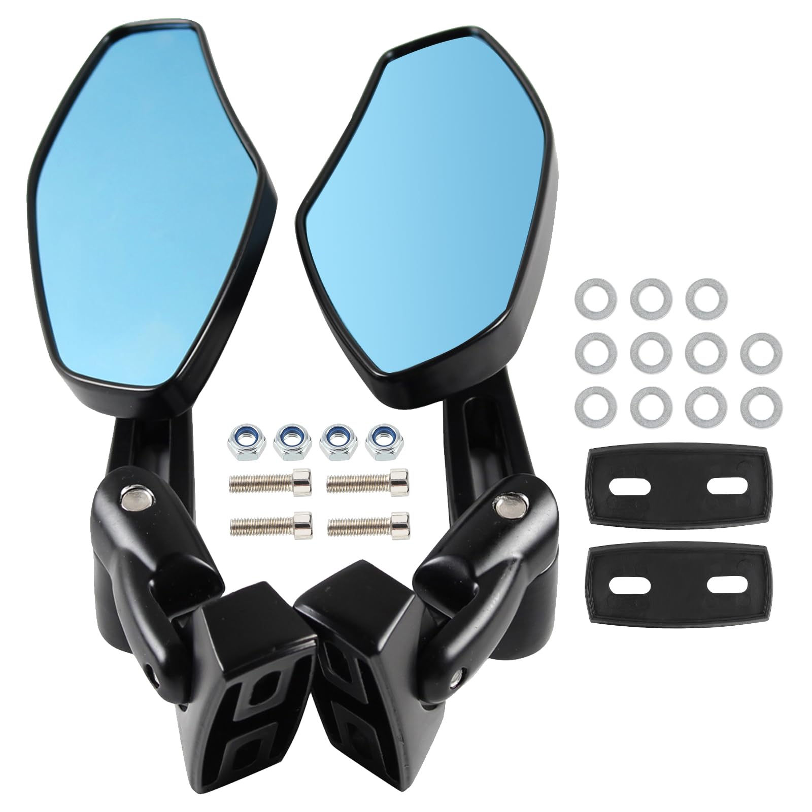 Autokay Motorcycle Mirrors Racing Rearview Mirrors Cnc Aluminum Anti-Glare Side Mirror Fits For Honda Cbr 600 F3 F4I Kawasaki Ninja Zx 6 7 9 12 Yamaha Fzr Yzf R1 R6 S Suzuki Gsxr