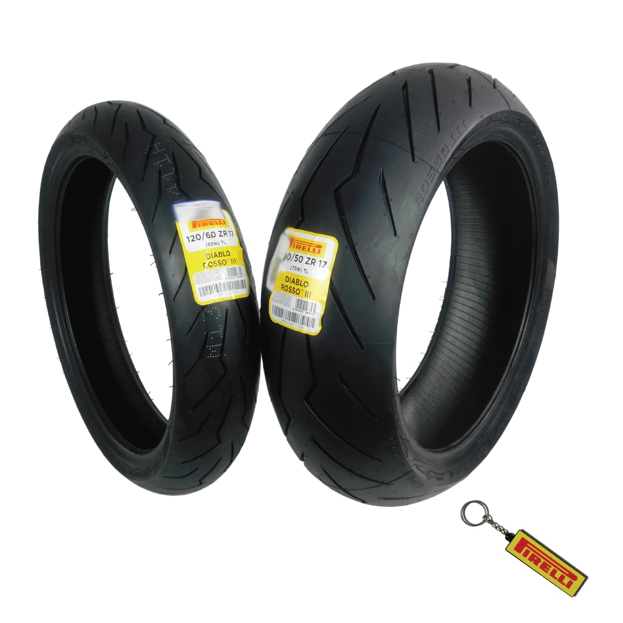 Pirelli Diablo Rosso Iii Motorcycle Tire Set: 120/60 Zr 17 M/C Front & 190/50 Zr 17 M/C Tl Rear- High Performance, Durable For S