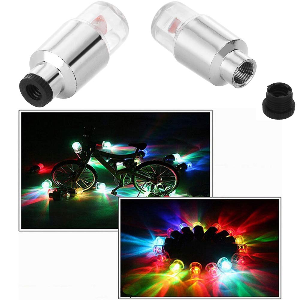 Jhmuern 20Pcs Car Tire Valve Light, Bike Led Wheel Lights, Waterproof Led Flashing Light, Tire Valve Caps Lamp For Car Bike Motorcycle (Colorful)