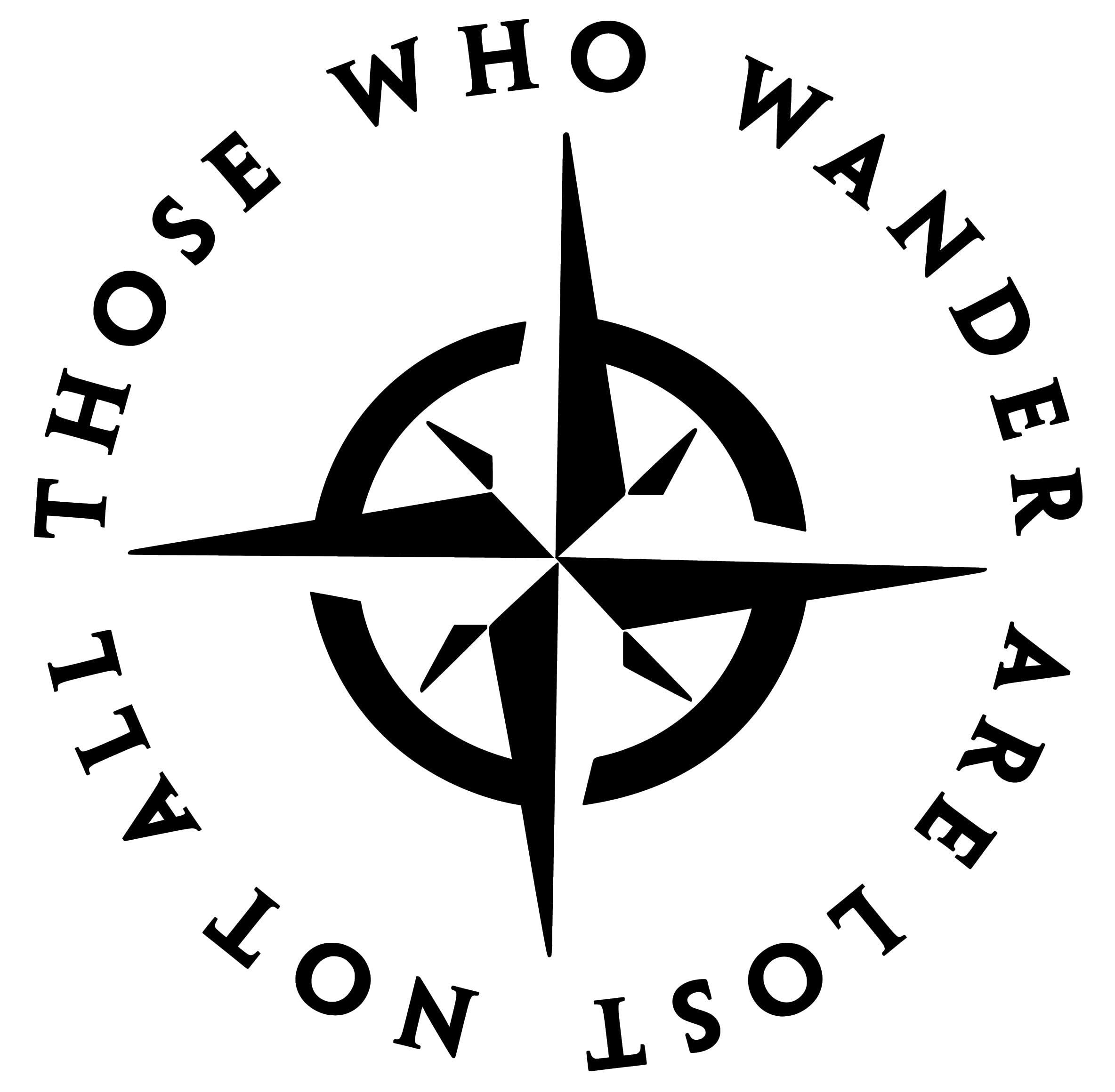 Valiant Collections - Not All Who Wander Are Lost Sticker - Vinyl Sticker For Car, Truck, And Van - Indoor And Outdoor Use For W