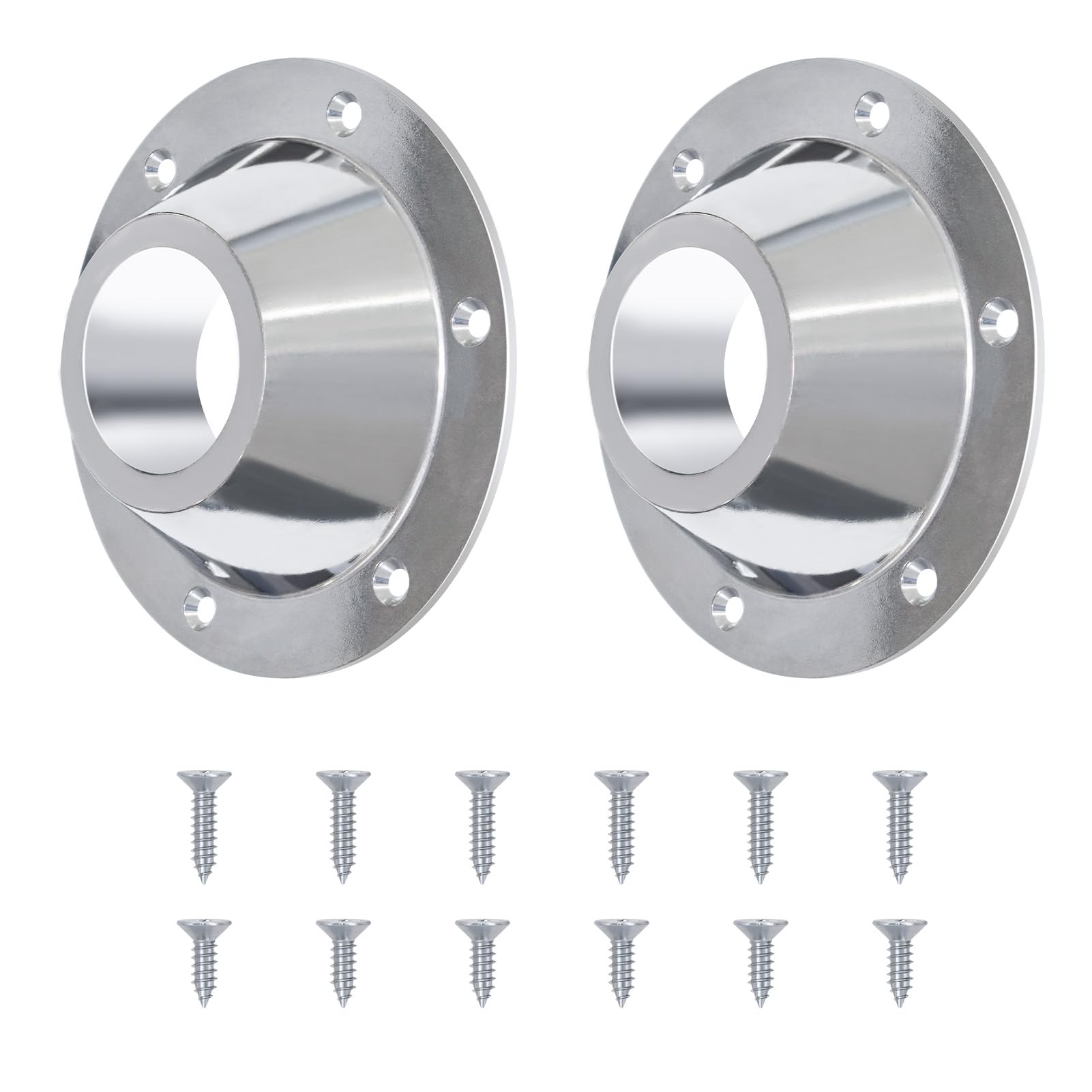 Jyincped 2-Pack Rv Table Base Mount,Camper Aluminum Rv Pedestal Table Leg Base Flange,Floor Mounting Bracket Flush Plate With 6