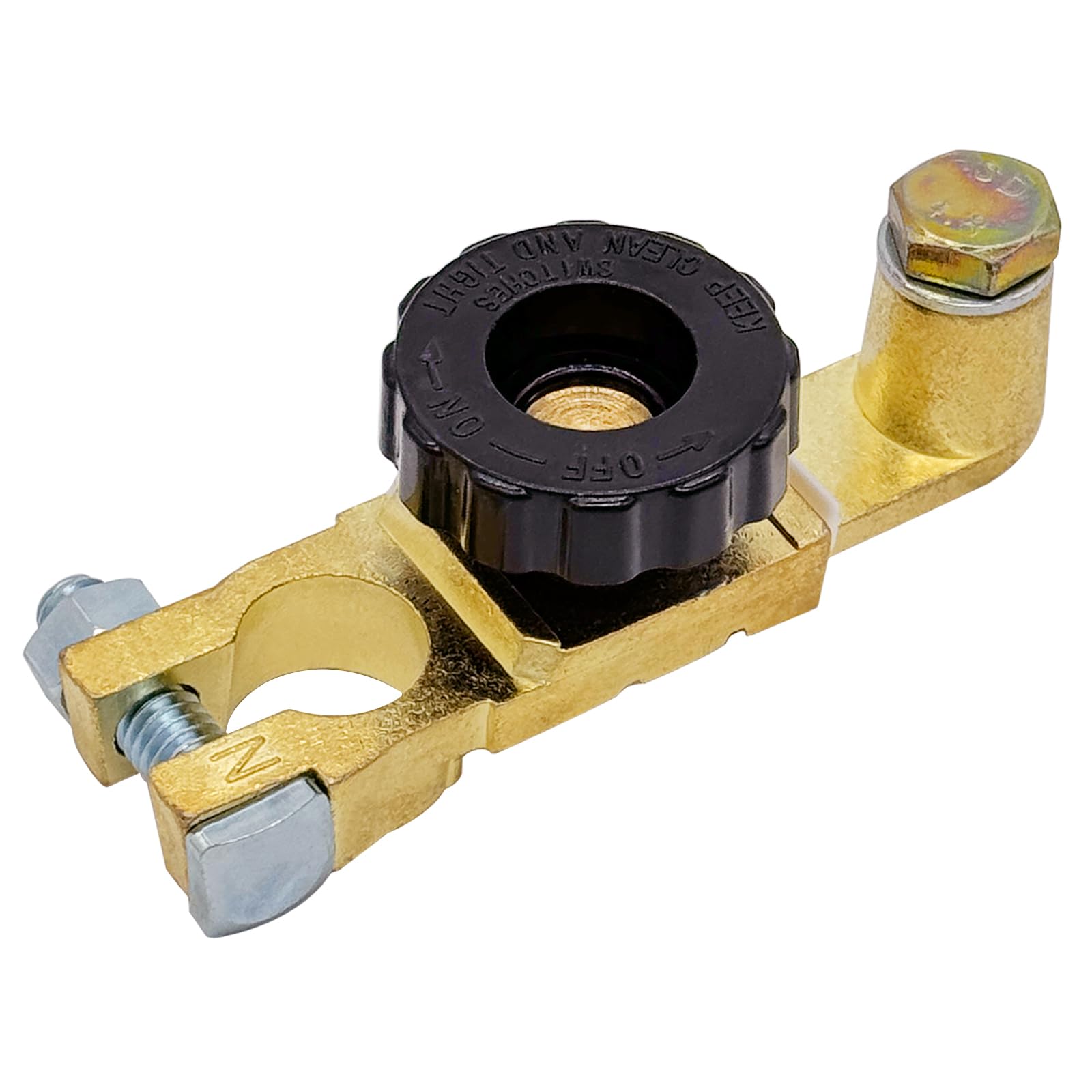 Ampper Top Post Battery Disconnect Switch, Battery Master Switch Isolator W/ M8 Top Bolt For Power Disconnect Cut Off (1 Pack)