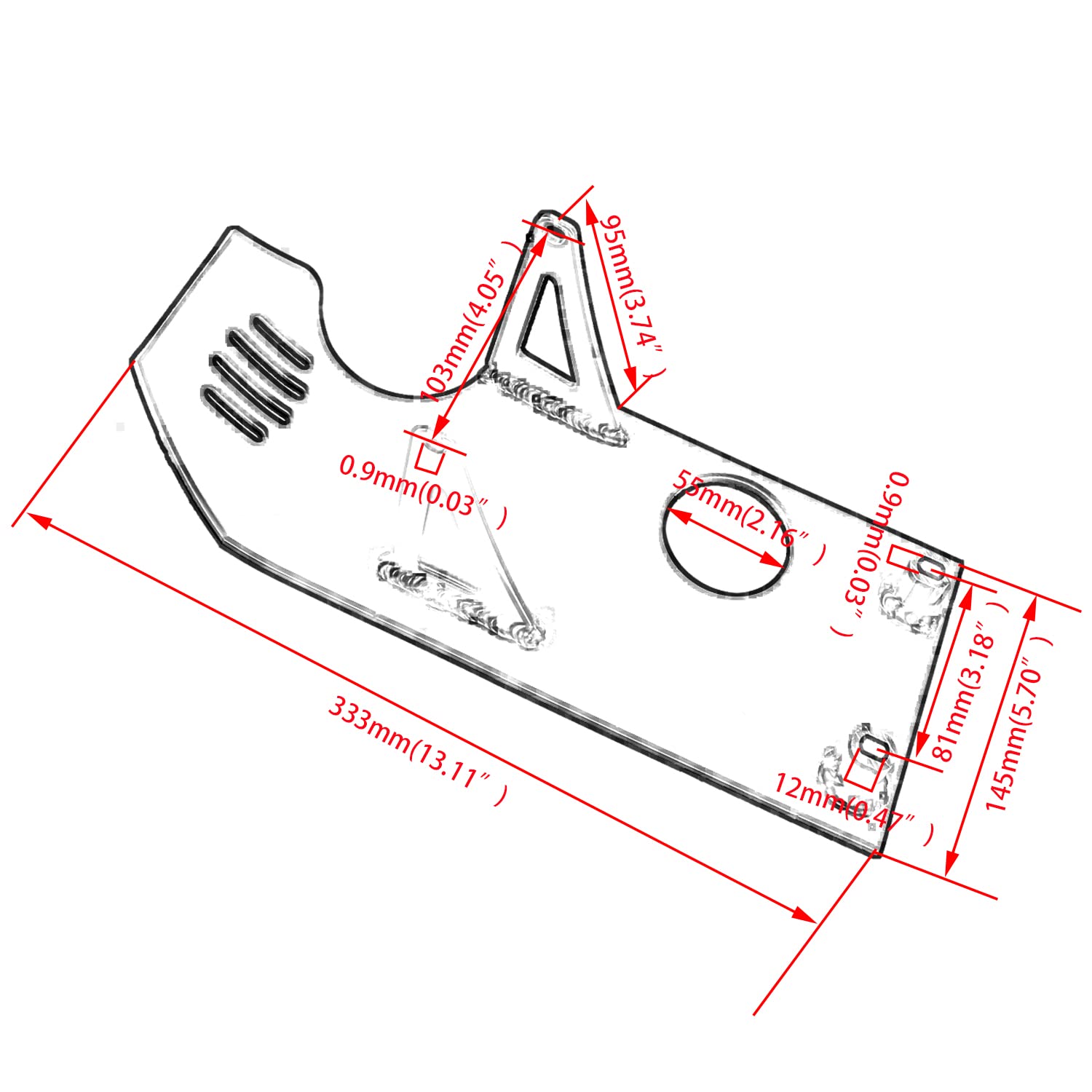 GREHUA Aluminum Pit Bike Engine Skid Plate for SSR110 SSR125 XR50 XR70 CRF50 CXR50 Coolster Apollo Lifan YX KLX GMX NSD Vitacci