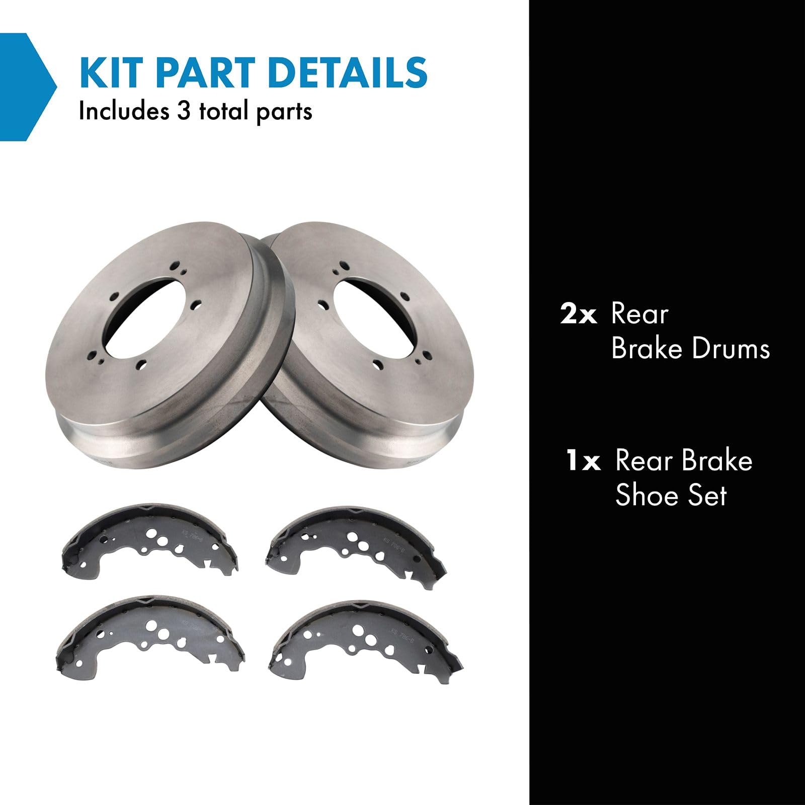 TRQ Rear Brake Shoe & Drum Kit Fits 2001 Suzuki Grand Vitara 2002-2003 XL-7