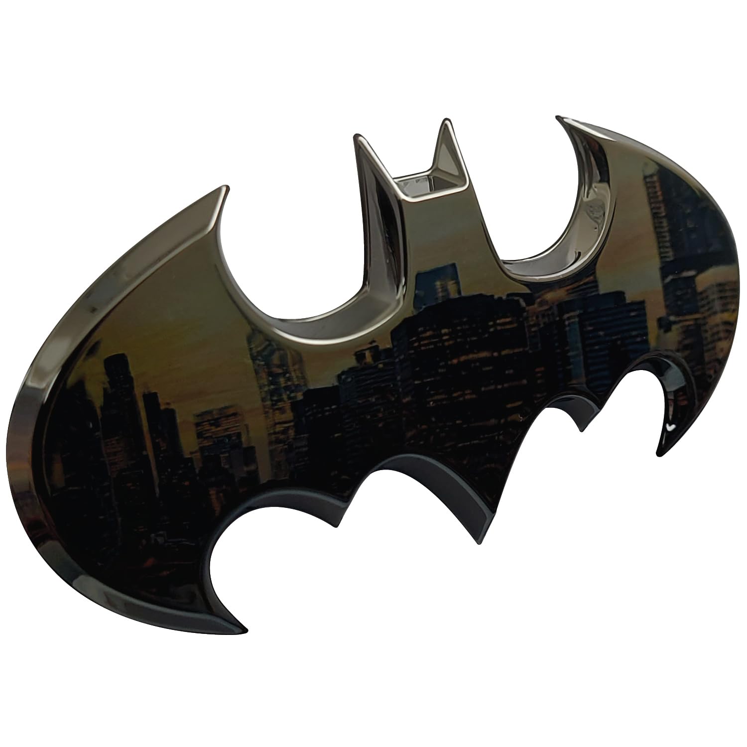 Fan Emblems Batman 3D Car Badge - 1989 Batwing Logo (Black Chrome: 3.8 X 1.8 X 0.2 Inches)