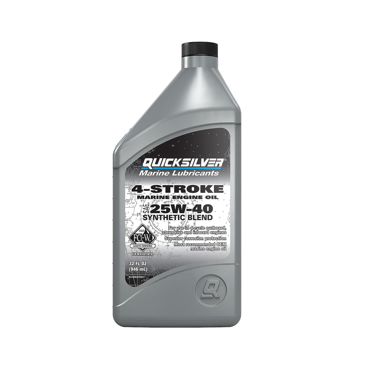 Quicksilver By Mercury Marine 25W-40 Synthetic Marine Engine Oil, 1 Qt.