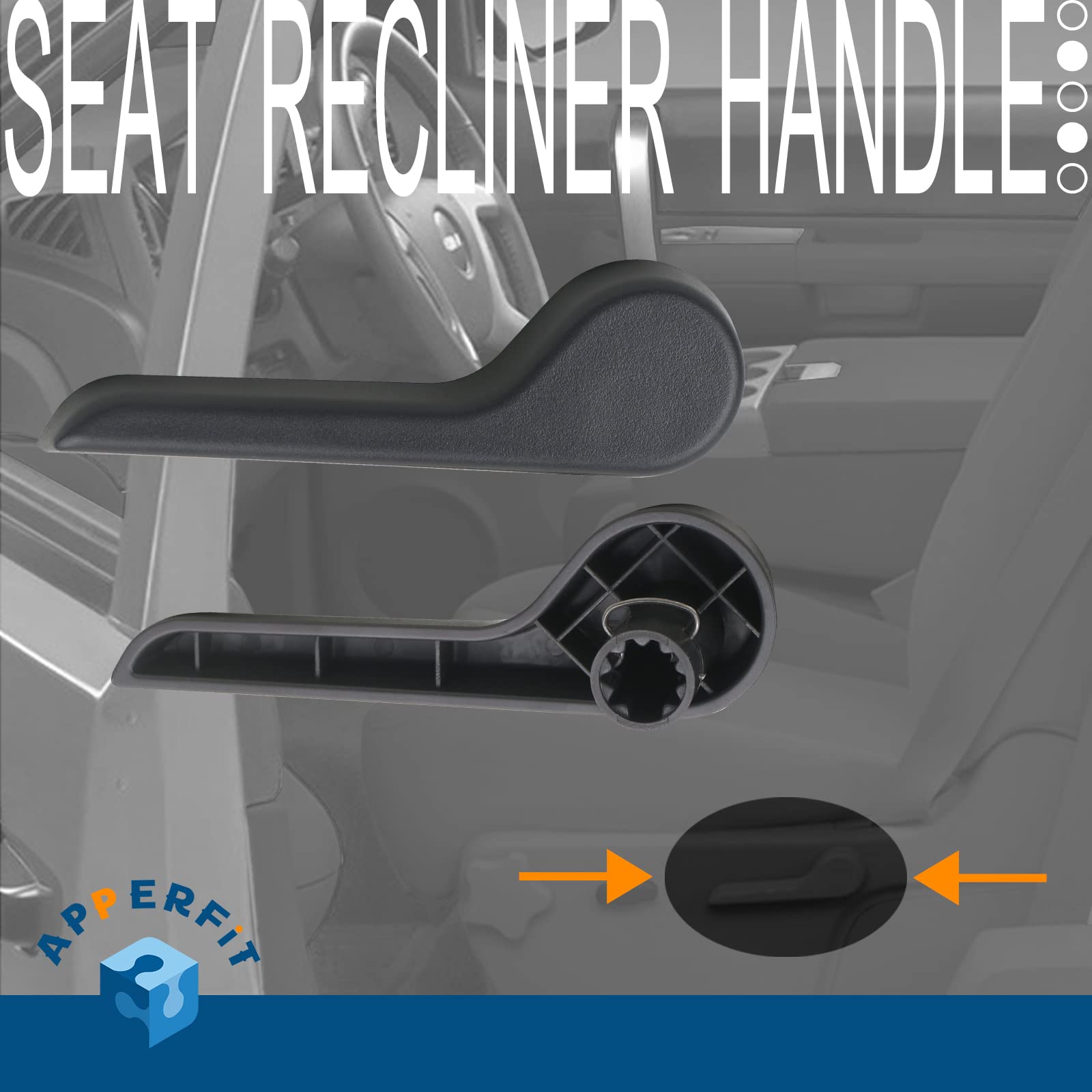 Apperfit Seat Recliner Handle Lever Front Left+Right Side Compatible With 2007-2013 Chevy Chevrolet Avalanche Silverado Suburban, Gmc Sierra Yukon Replaces 15232598 15232594