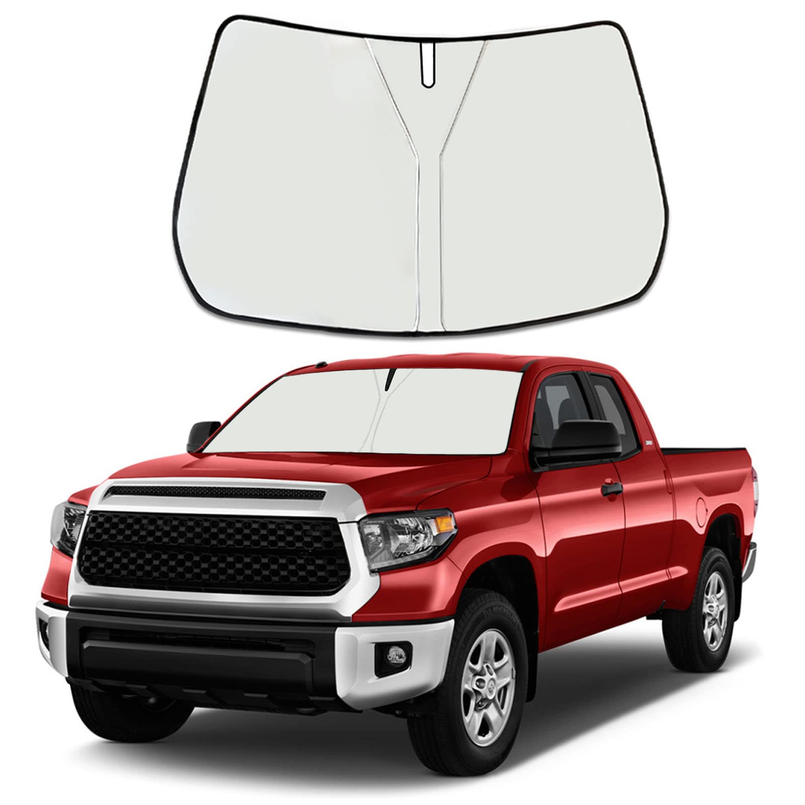 Moricere Upgrade Windshield Sun Shade For Toyota Tundra 2007-2021, Foldable Windshield Sun Visor Blocks Uv Rays