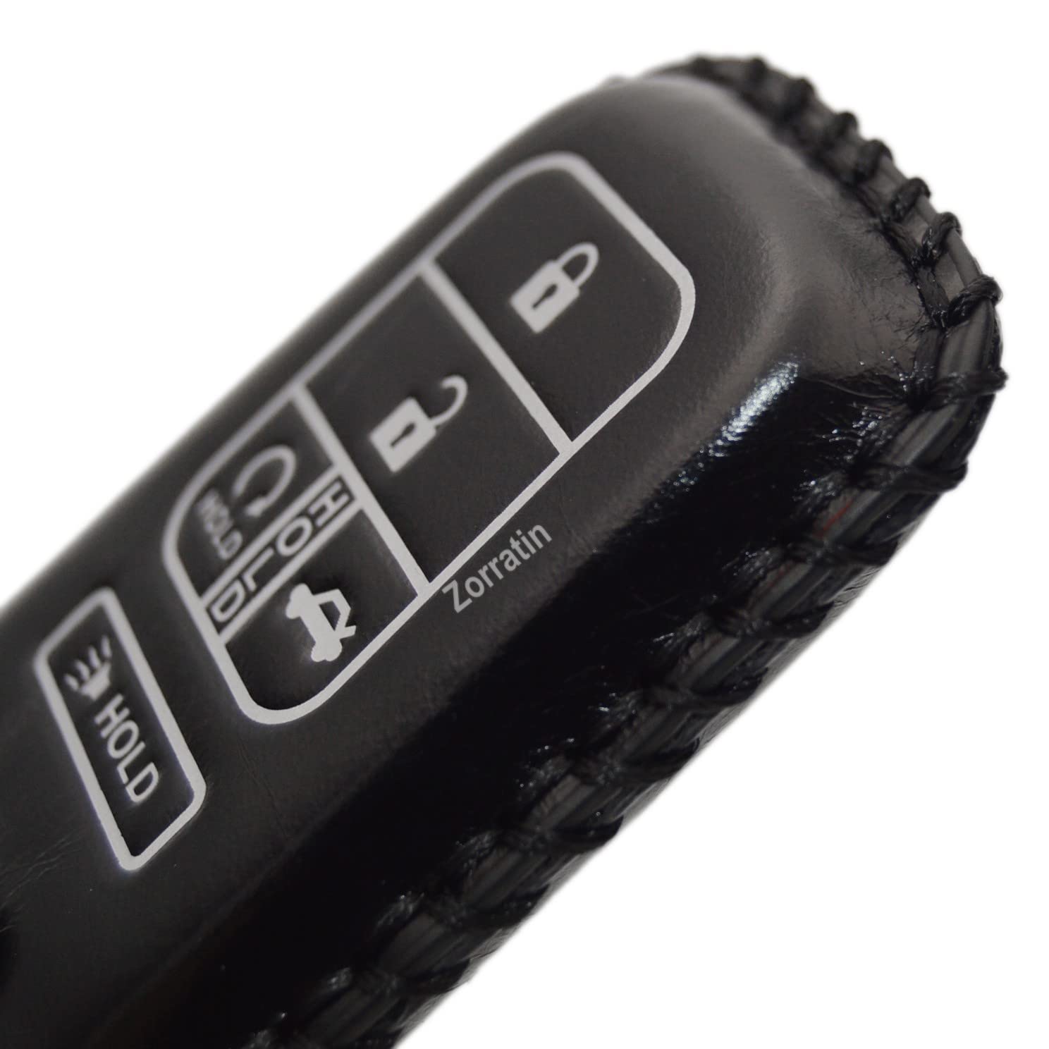 Real Leather Key Fob Cover With Keychain Compatible With Honda Civic Accord Pilot Cr-V Hr V 5 Buttons Ridgeline Passport