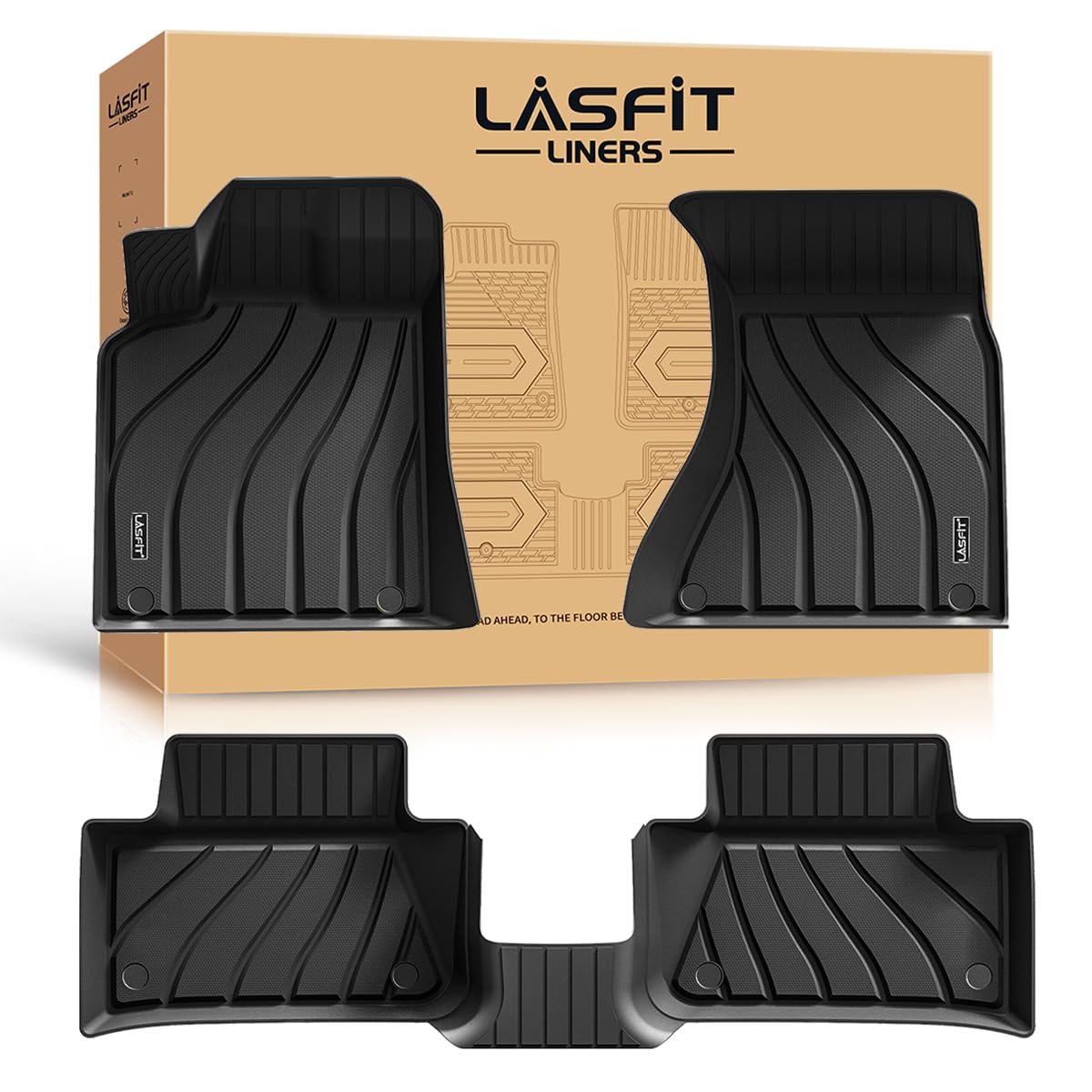 Lasfit Floor Mats For Porsche Macan 2014-2025 All Weather Floor Liner Tpe Custom Fit Car Mats For Porsche Macan 1St & 2Nd Row Ru