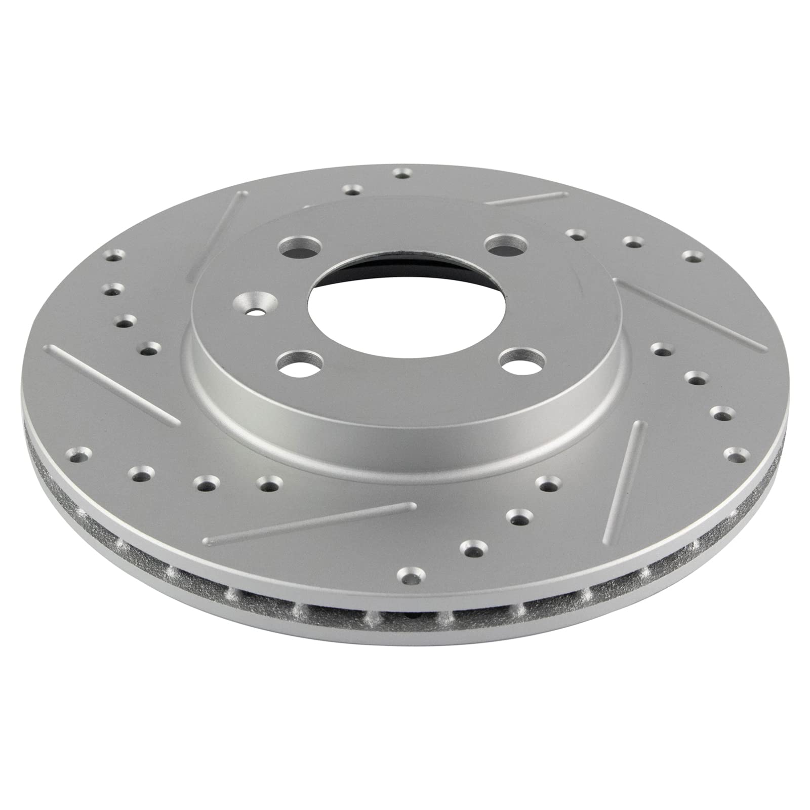 Trq Front Performance Brake Rotors Set Premium G-Coated Cross Drilled & Slotted Compatible With 1995-2002 Volkswagen Cabrio 1993