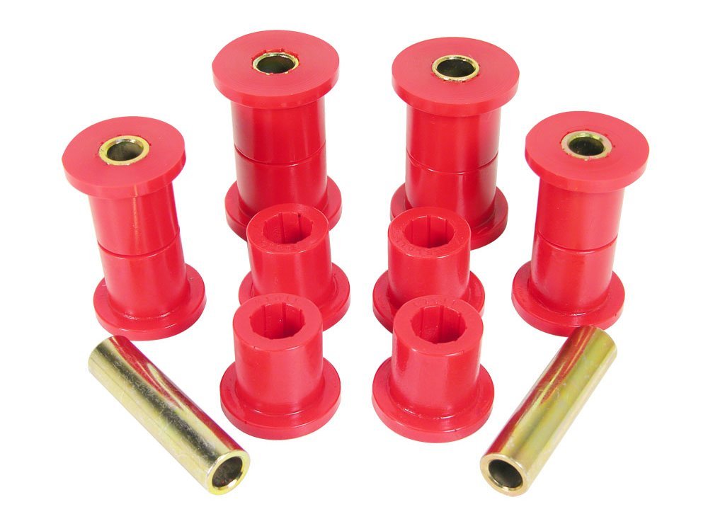 Prothane 1-1005 Red Front Spring Eye and Shackle Bushing Kit for CJ5, CJ6, CJ7, CJ8 and YJ