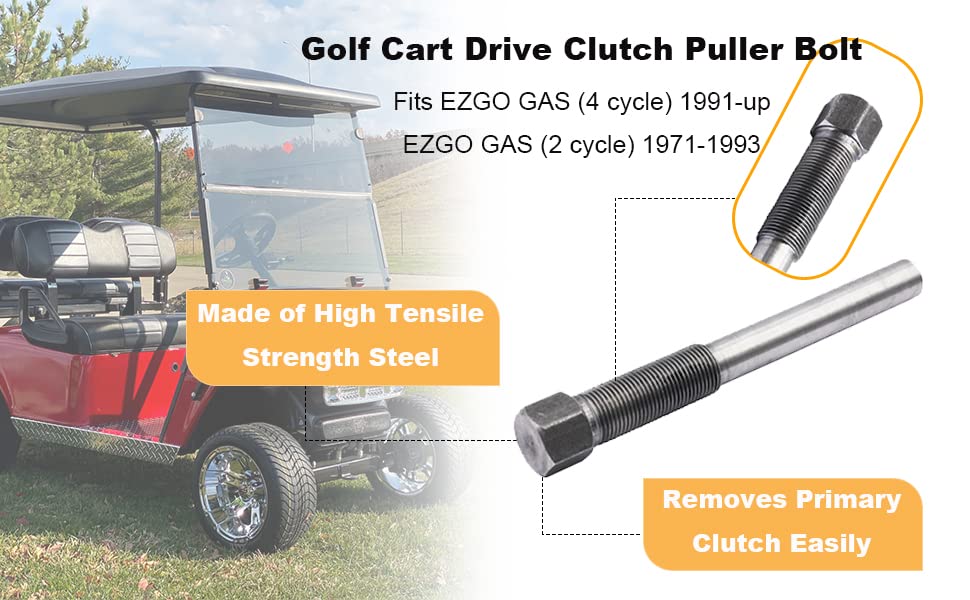 Mgwill Ezgo Golf Cart Drive Clutch Puller Bolt Removal Tool Compatible With E-Z Go 4 Cycle 1994 & Up E-Z Go 2 Cycle 1971-1993