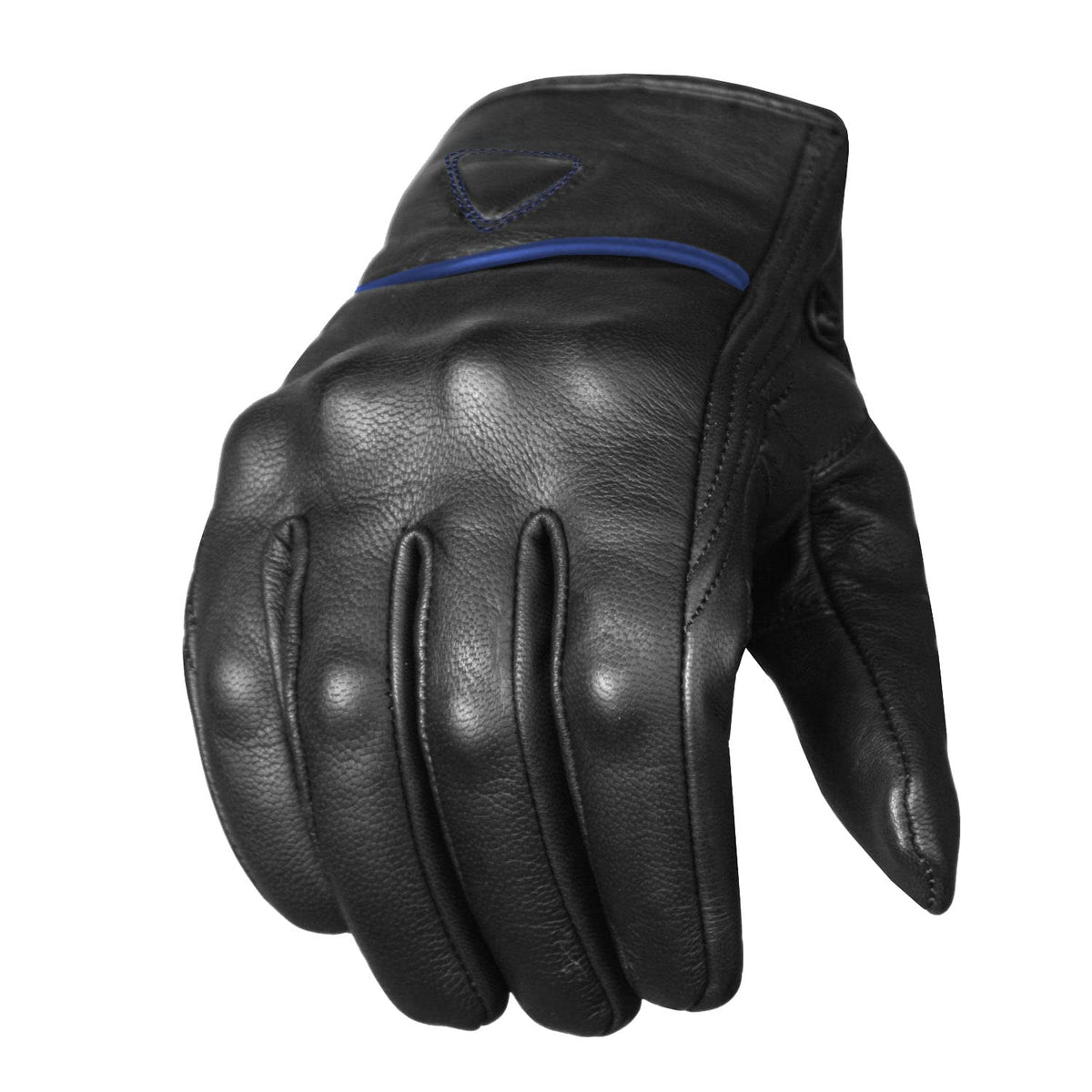 Jackets 4 Bikes Men'S Premium Leather Street Motorcycle Protective Cruiser Biker Gel Gloves Blackblue Xl