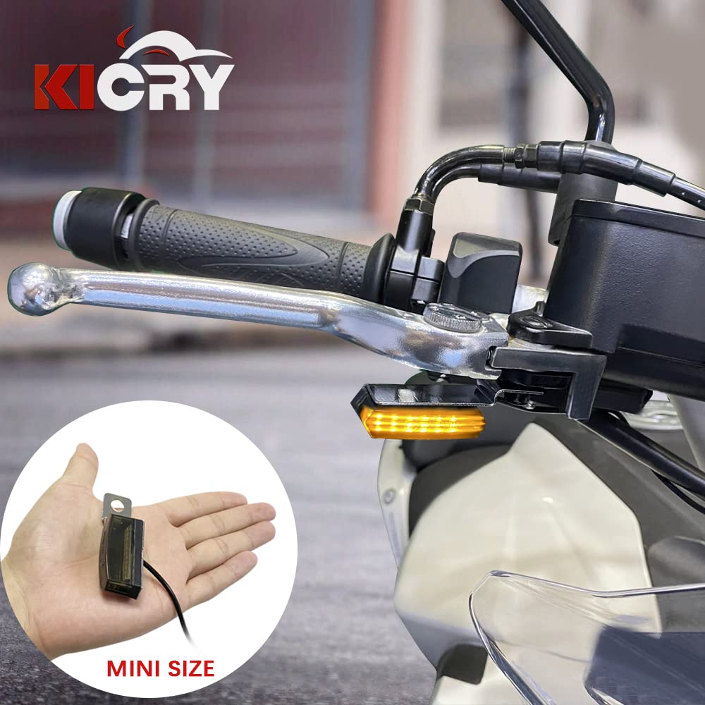 Mini Led Turn Signals Motorcycle Front Sequential Indicators 3 Wire Handlebar Blinkers With Running Lights Universal Compatible