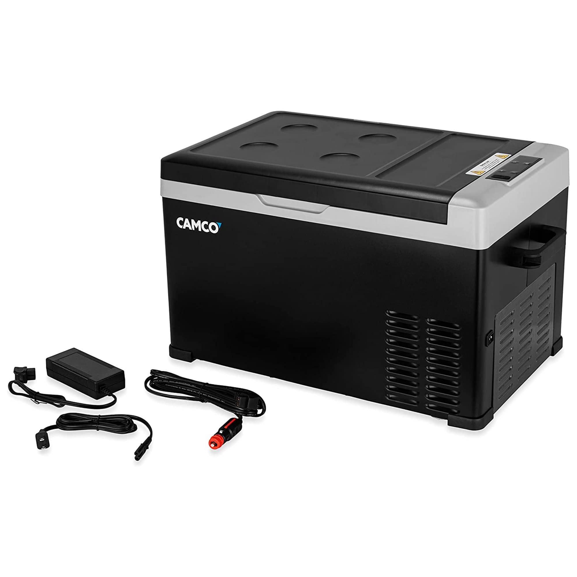 Camco 51512 Cam-300 Portable Refrigerator, Ac 110V/Dc 12V Compact Fridge/Freezer, 30-Liter - Keeps Food And Drinks Cold While On-The-Go - Ideal For Road Trips, Rving, Camping, Boating And Tailgating