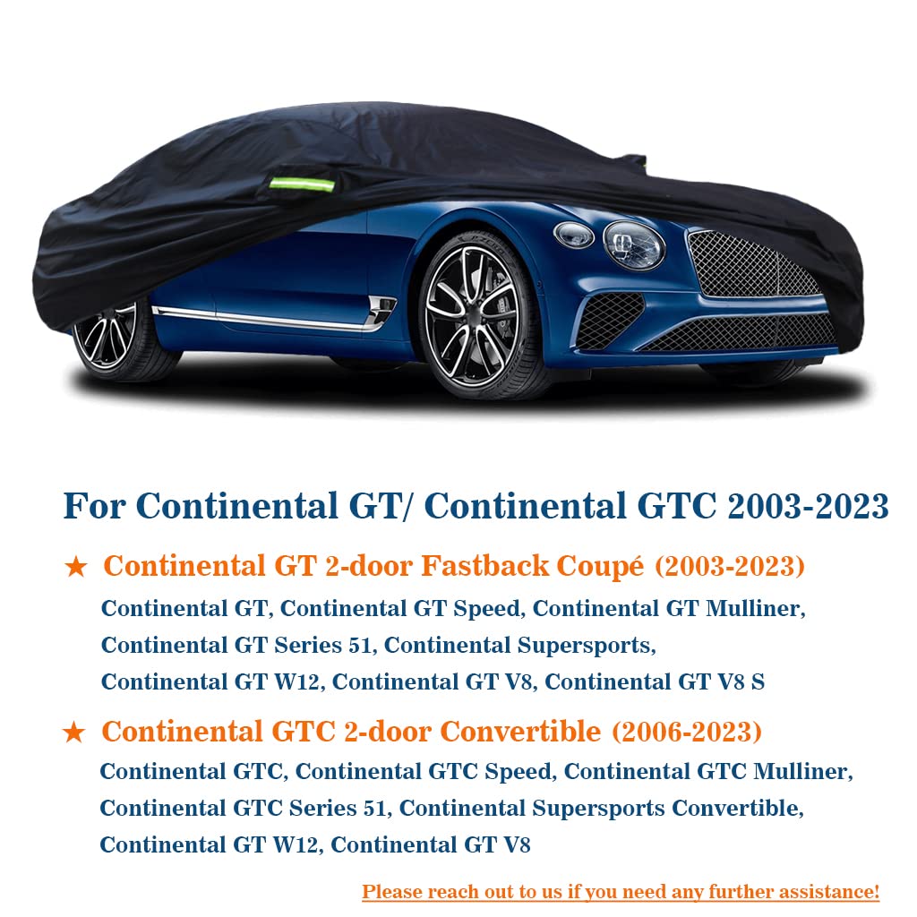 Sjysxm Car Cover Compatible With Bentley Continental Gt/Continental Gtc 2003-2023, Waterproof All Weather Car Cover For Continen