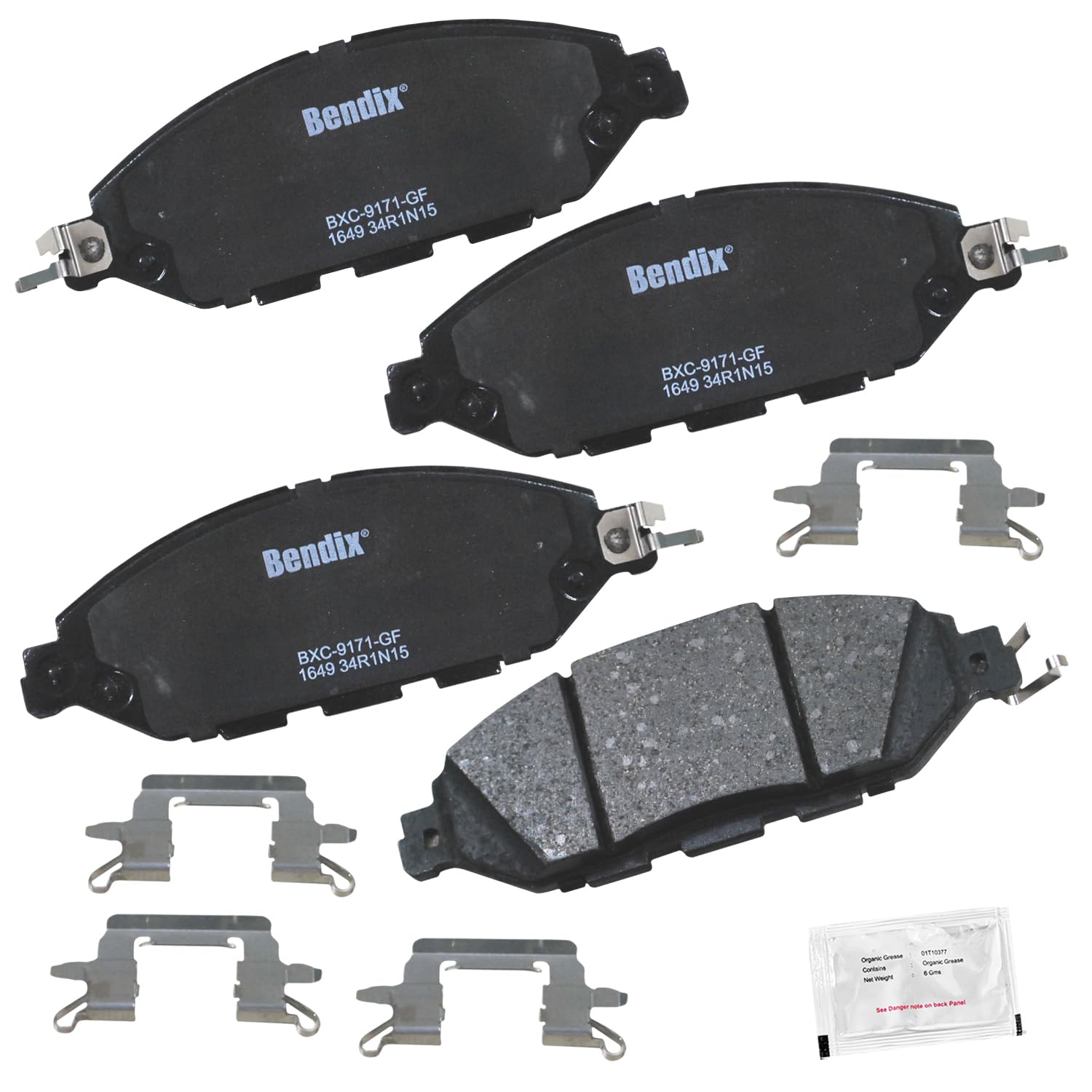 Bendix Priority1 Cfc1649 Ceramic Front Brake Pads For Infiniti Jx35 2013, Qx60 2020-2014, Nissan Murano 2024-2015, Pathfinder 20