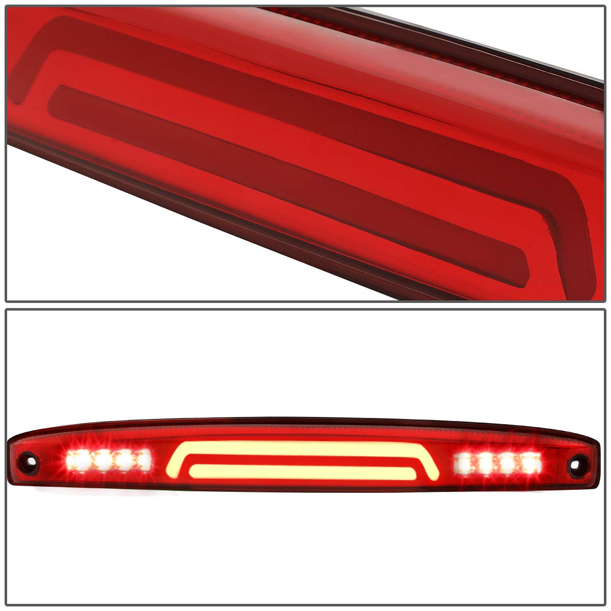 Dna Motoring Tgl-Dram03-3D-Led-Rd 3D Led Rear Center Tailgate Light Brake Lamp