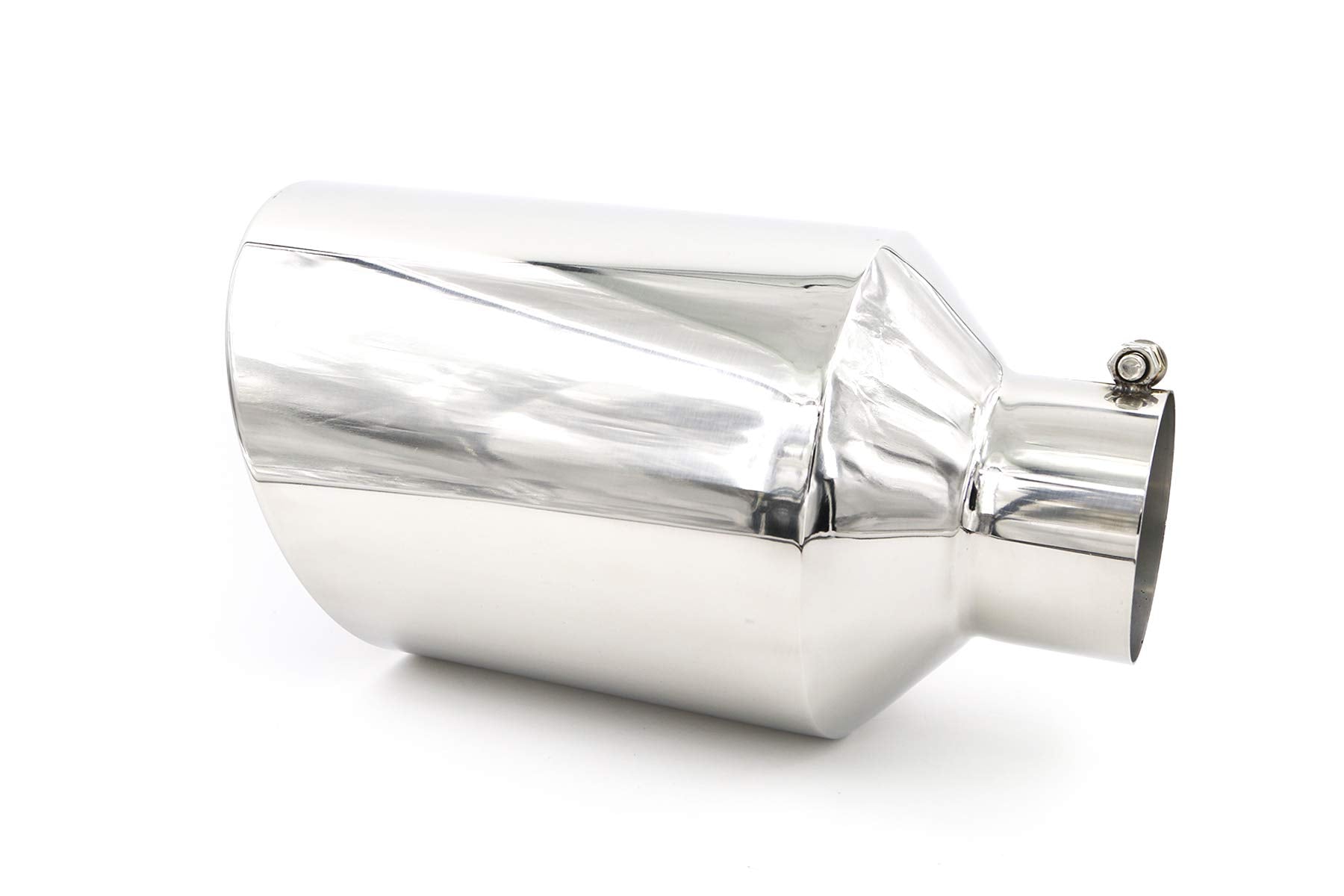 Rp Remarkable Power, 4'' Inlet 8'' Outlet 15'' Overall Length Long Stainless Steel Rolled Edge Diesel Exhaust Tip Ext29