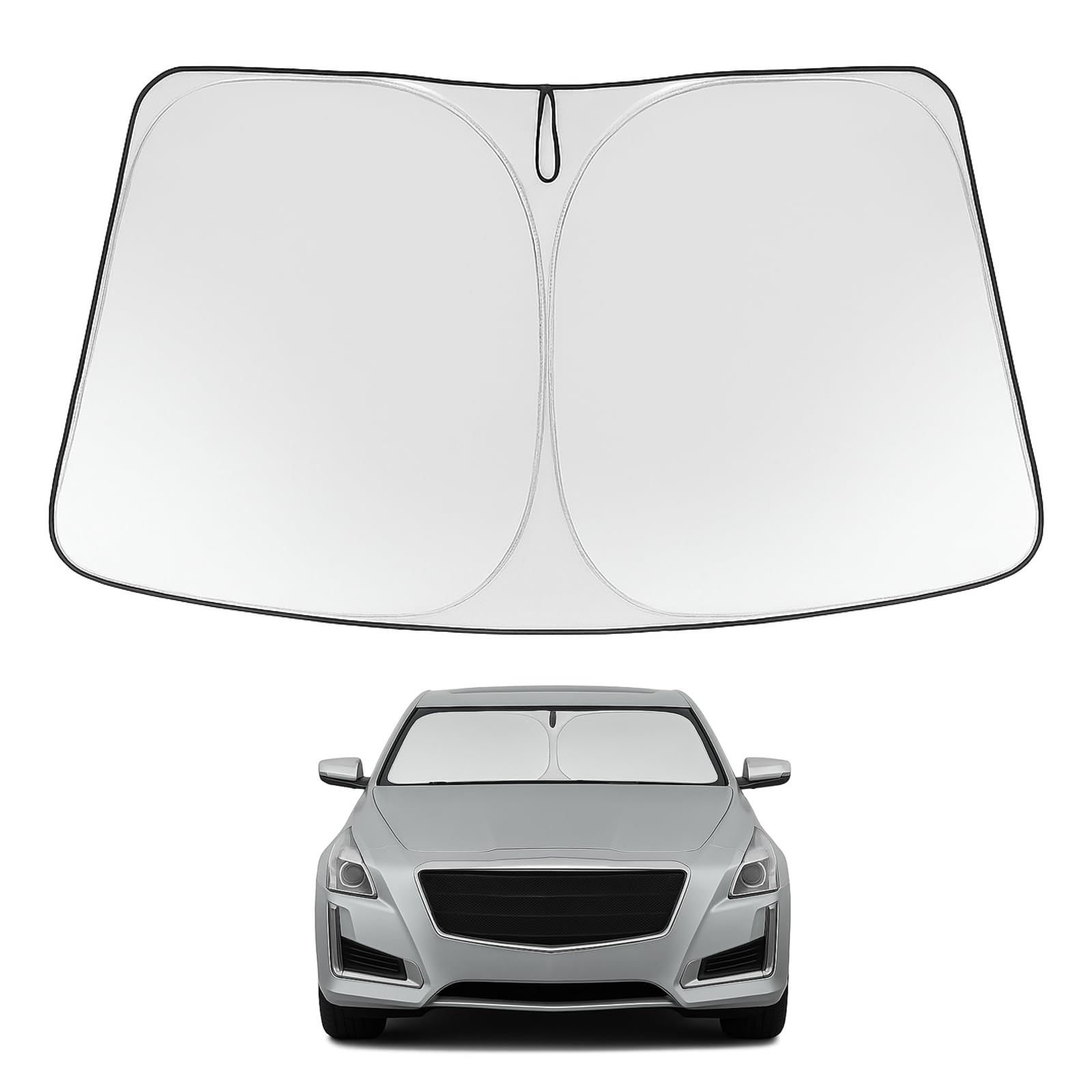 Proadsy 2025 Upgrade Windshield Sun Shade Custom Fit 2014-2019 Cadillac Cts Foldable Front Sunshade Protector Sun Visor Blocks U