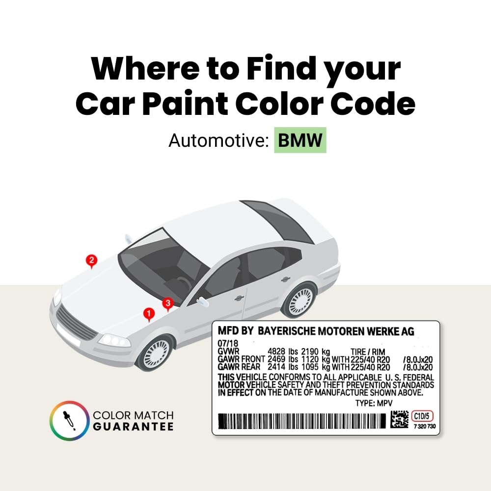 Touchupdirect C4E San Remo Green Metallic Compatible With Bmw Exact Match Touch Up Paint Brush - Essential Kit