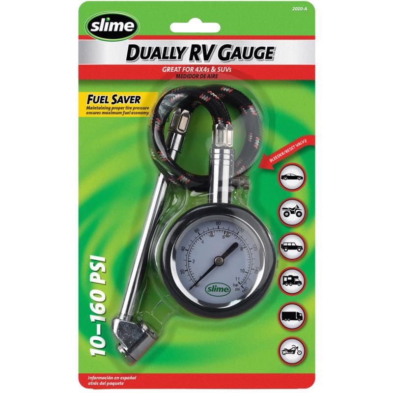 SLIME TIREGUAGE 10-160 PSI DUAL - 2020-A