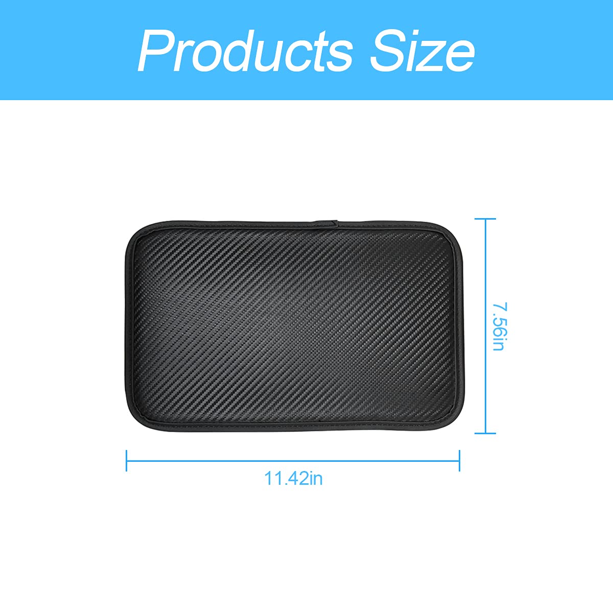 8Sanlione Leather Center Console Cushion Pad, 11.4''X7.4'' Waterproof Armrest Seat Box Cover Fit For Most Cars, Vehicles, Suvs,