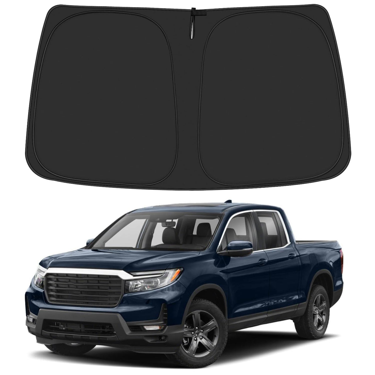 ULROLIT Windshield Sun Shade for 2017-2024 Honda Ridgeline Accessories, Foldable Window Sunshade Sun Visor Protector, Front Wind