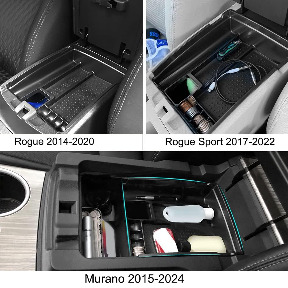Vesul Center Console Organizer Storage Box Compatible With Nissan Rogue 2014-2020 Rogue Sport 2017-2022 Murano 2015-2024 Abs Insert Tray Organizer Glove Pallet