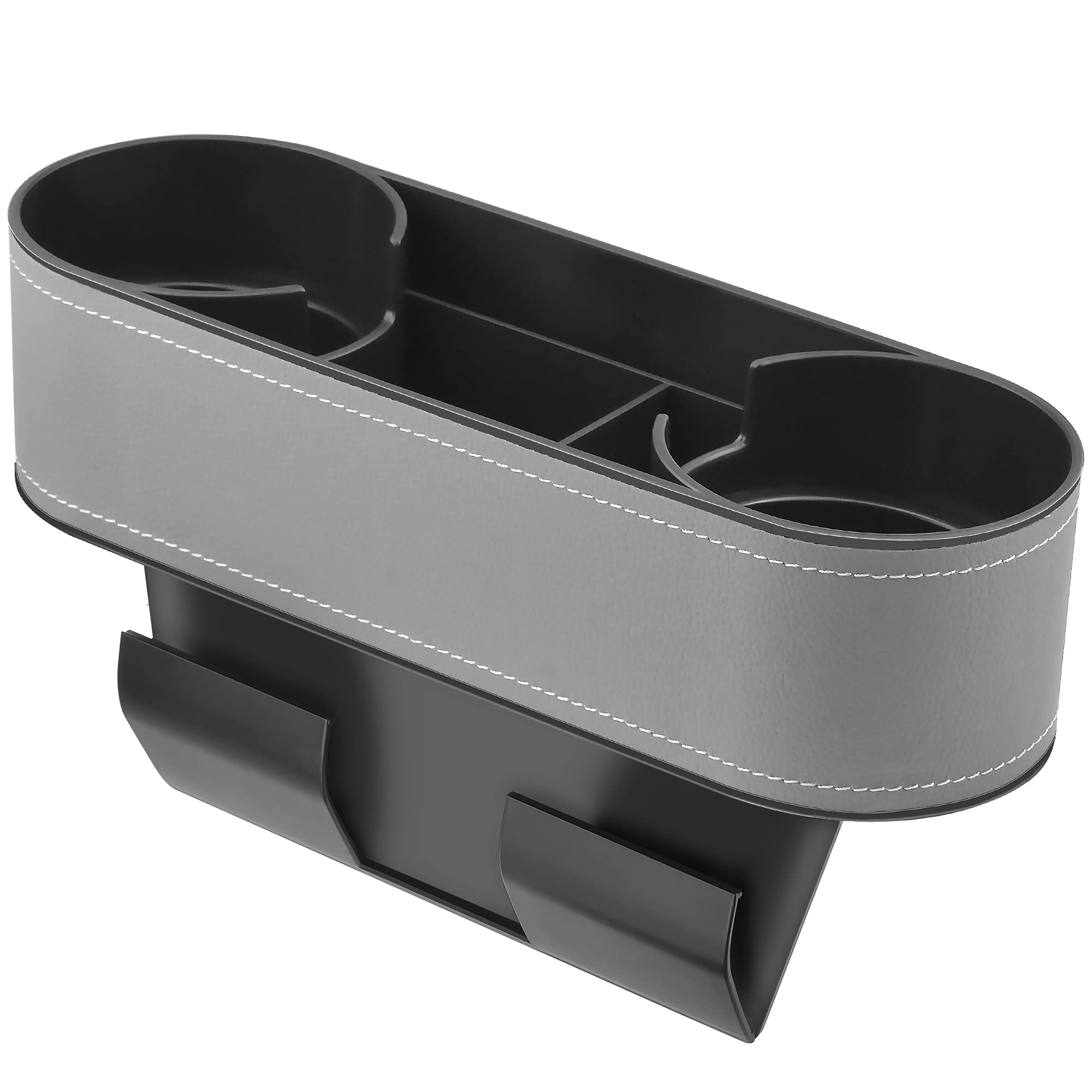 Iokone Coin Side Pocket Console Side Pocket Leather Cover Car Cup Holder Auto Front Seat Organizer Cell Mobile Phone Holder (Sli