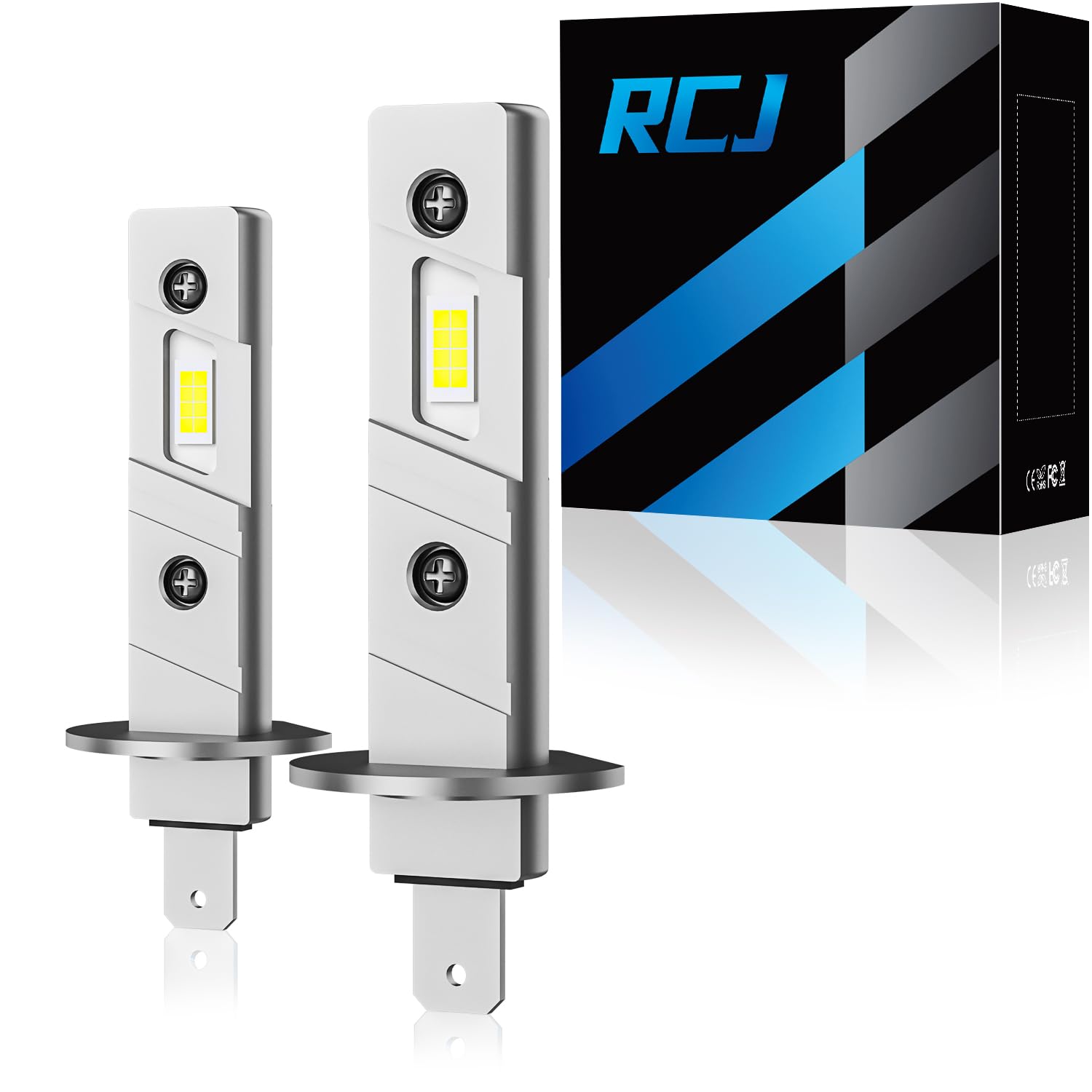 Rcj H1 Fog Bulbs, 6000K Cool White Super Bright, Plug And Play, Ip67, Pack Of 2