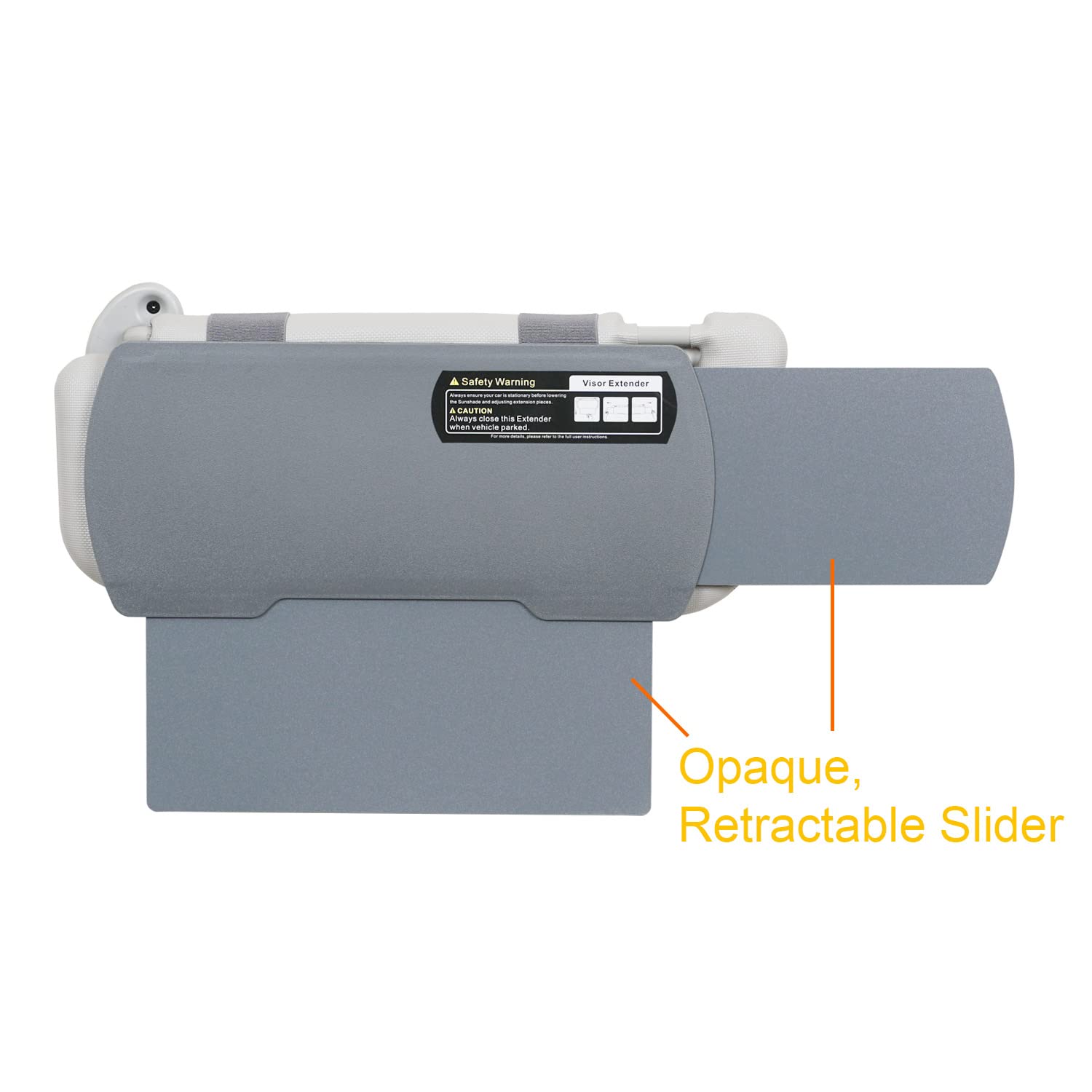 Car Visor Extender TFY Anti-Glare Sun Visor Extender Windshield and Side Window Sunshade and UV Rays Blocker (1 Piece) (Gray)