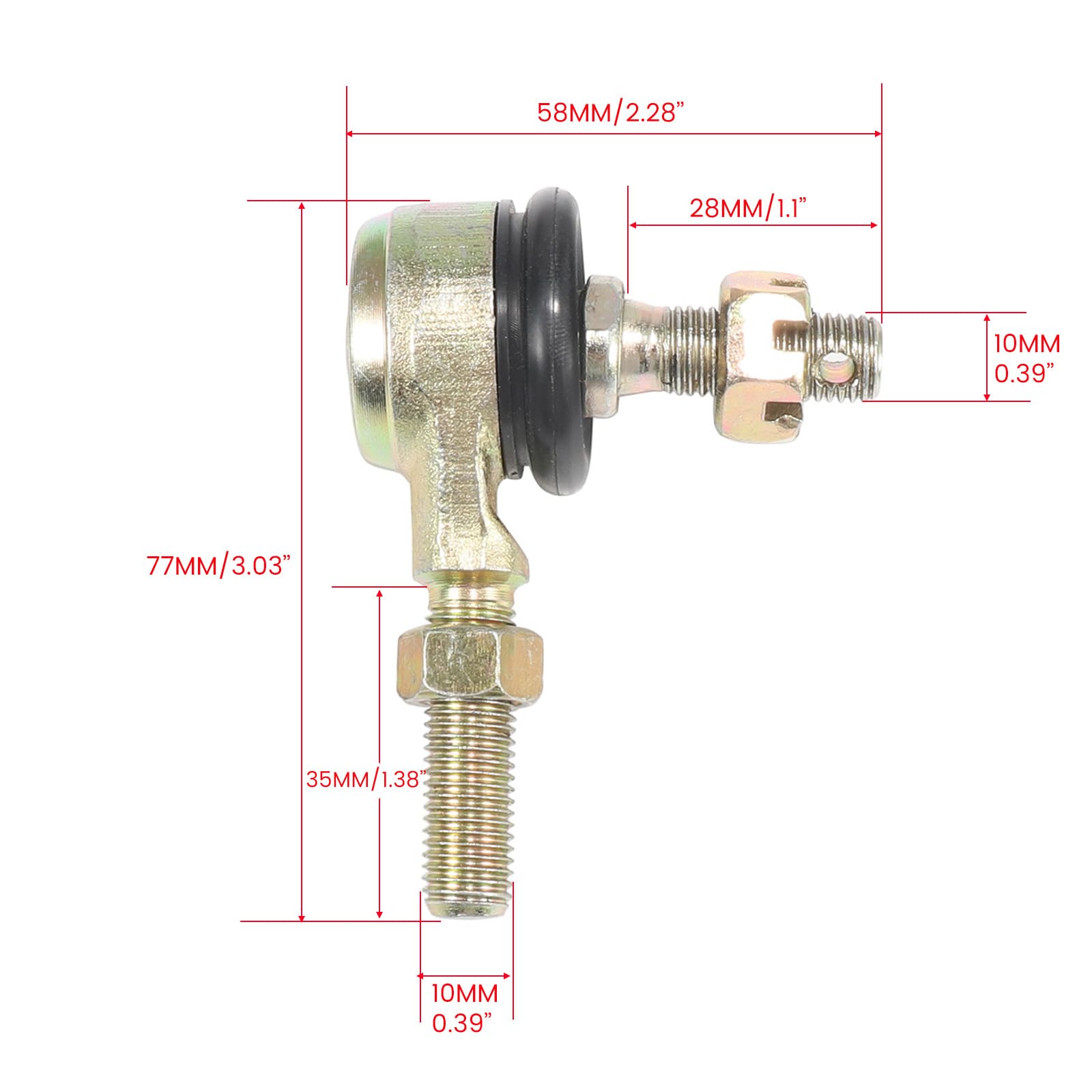 10Mm Hand Tie Rod Ball Joint Left Right Compatible With Baja 150Ss 50Cc 70Cc 90Cc 110Cc 125Cc Taotao Coolster Chinese 4 Wheeler
