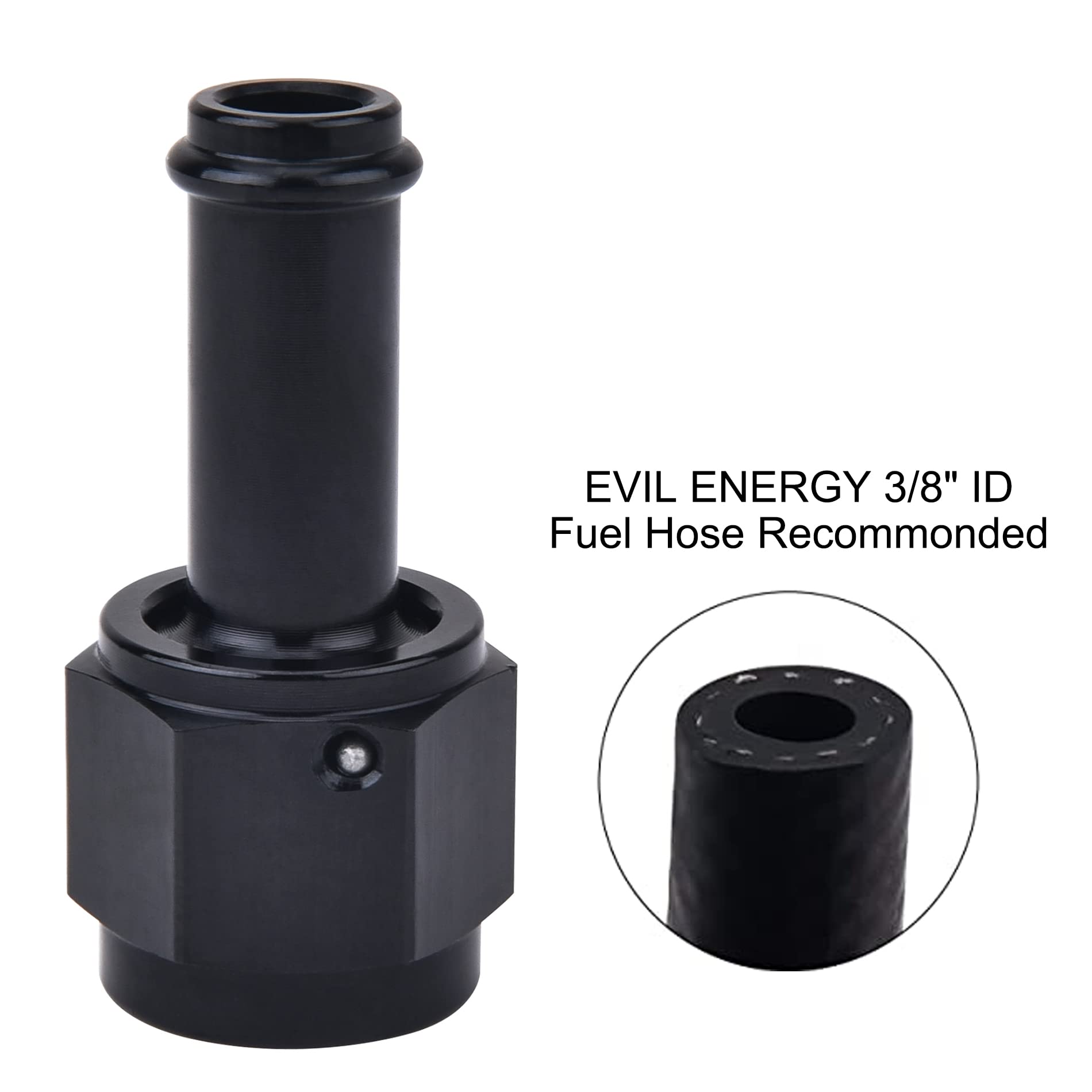 Evil Energy 6An Female To 3/8 Barb Hose Fitting Straight Swivel 2Pcs