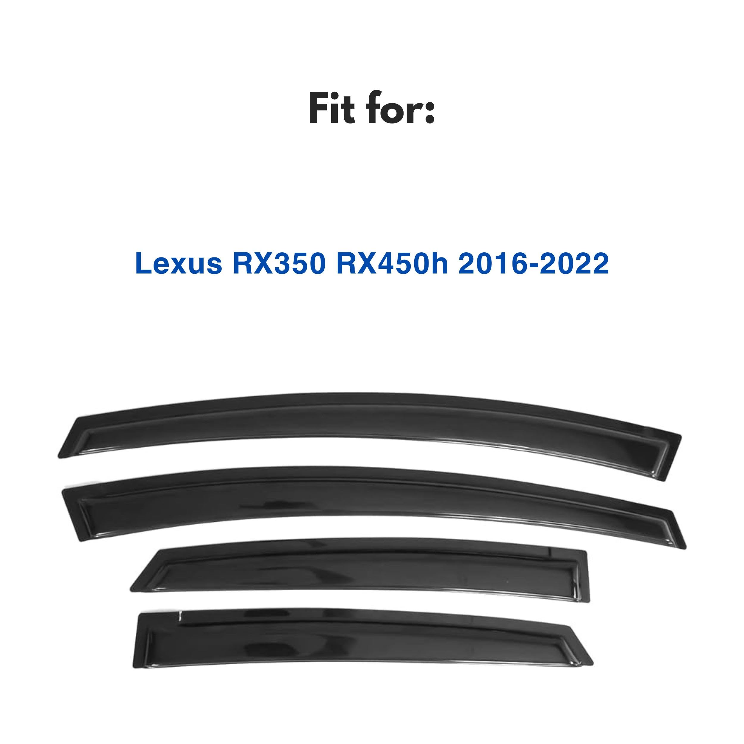Ig Window Visor For Lexus Rx350 Rx450H 2016-2022, Rain Guard Tape-On Extra Durable Sun Wind Side Vent Window Deflector, 2016 201