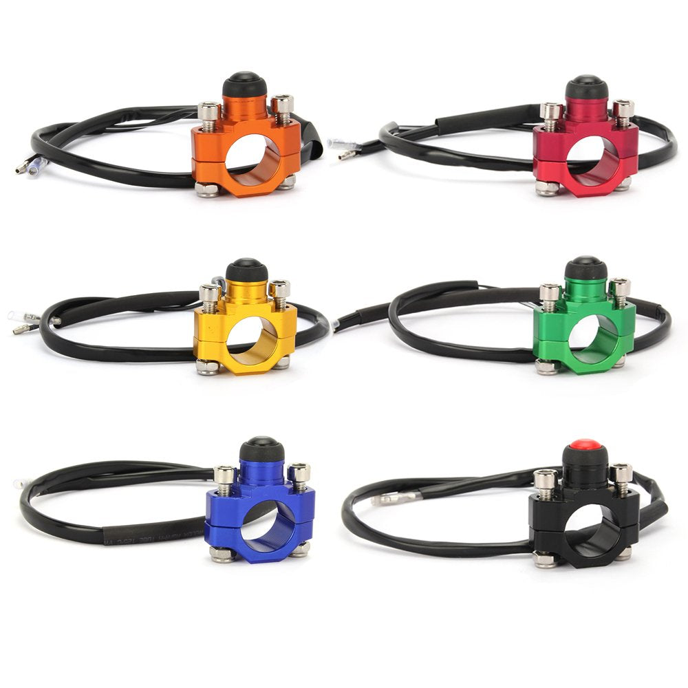 Jfg Racing Cnc Universal Motorcycle Engine Stop Start Kill Switch Button With Mounting Backplate For Sx Exc Xcf Lc4 Smr Smc Super - Orange