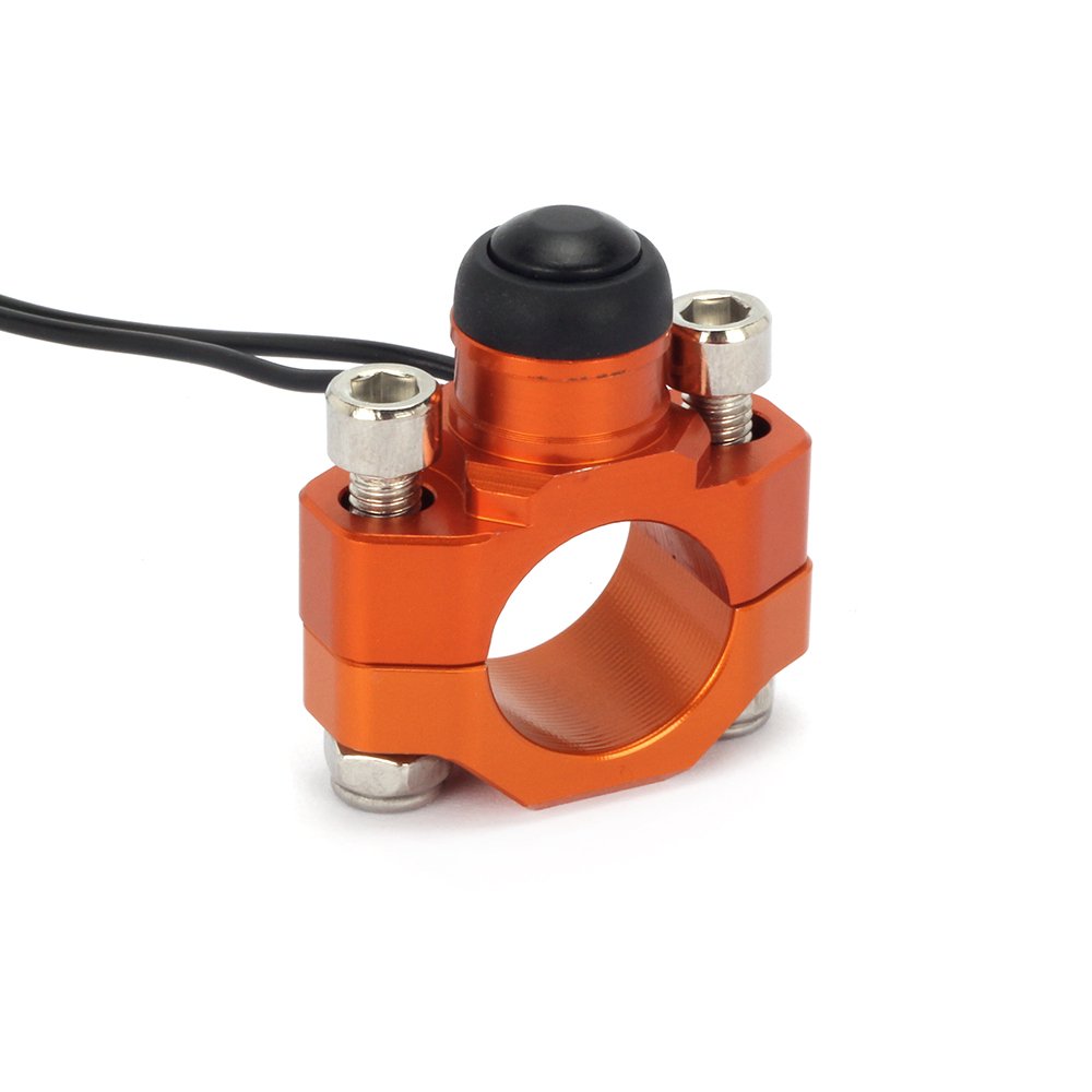 Jfg Racing Cnc Universal Motorcycle Engine Stop Start Kill Switch Button With Mounting Backplate For Sx Exc Xcf Lc4 Smr Smc Super - Orange