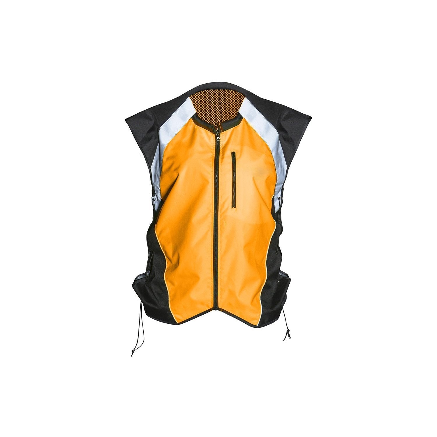 Badass Moto High Vis Vest Reflective Motorcycle Vest. Yellow. Size X-Large - Can Be Worn Over Large - Xl Jackets. Adjustable Sides, Zipper Front & Pocket. Bikers, Atv, Hunting, Cycling, Military