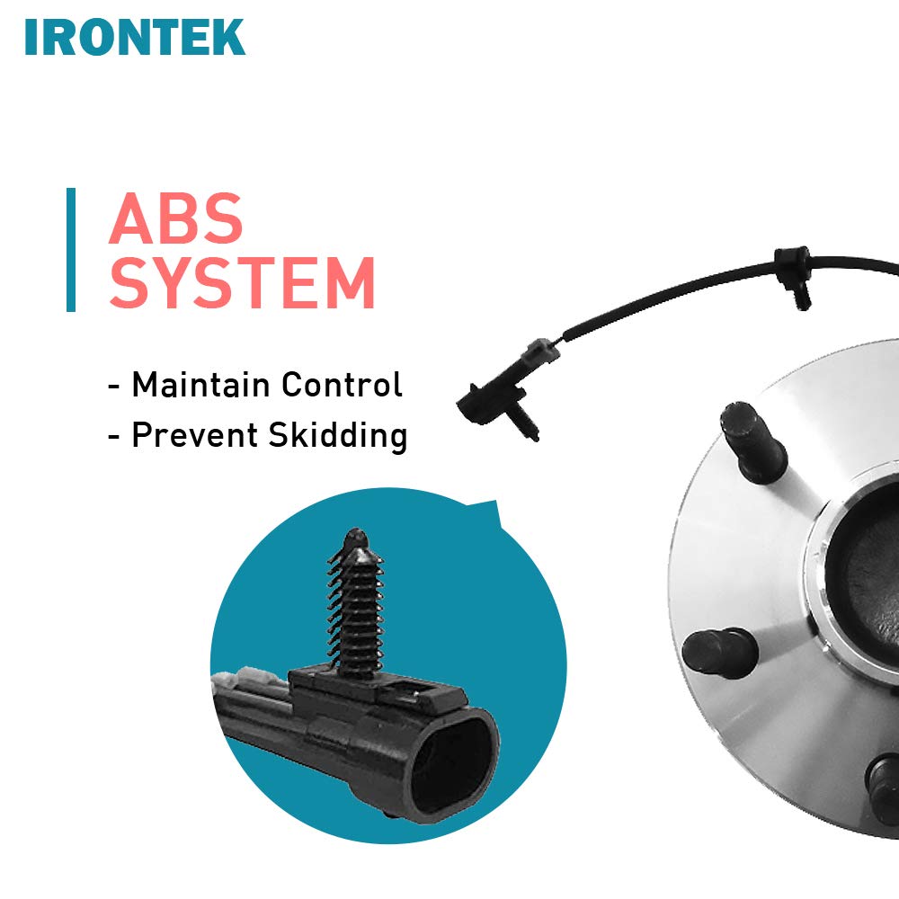 For 2Wd Front Wheel Bearing 515054 Wheel Hub Assembly For 6 Lug W/Abs Fit Chevy Silverado 1500 99-06, For Gmc Sierra 1500/Yukon 00-06, For Cadillac Escalade 02-06 1Pcs