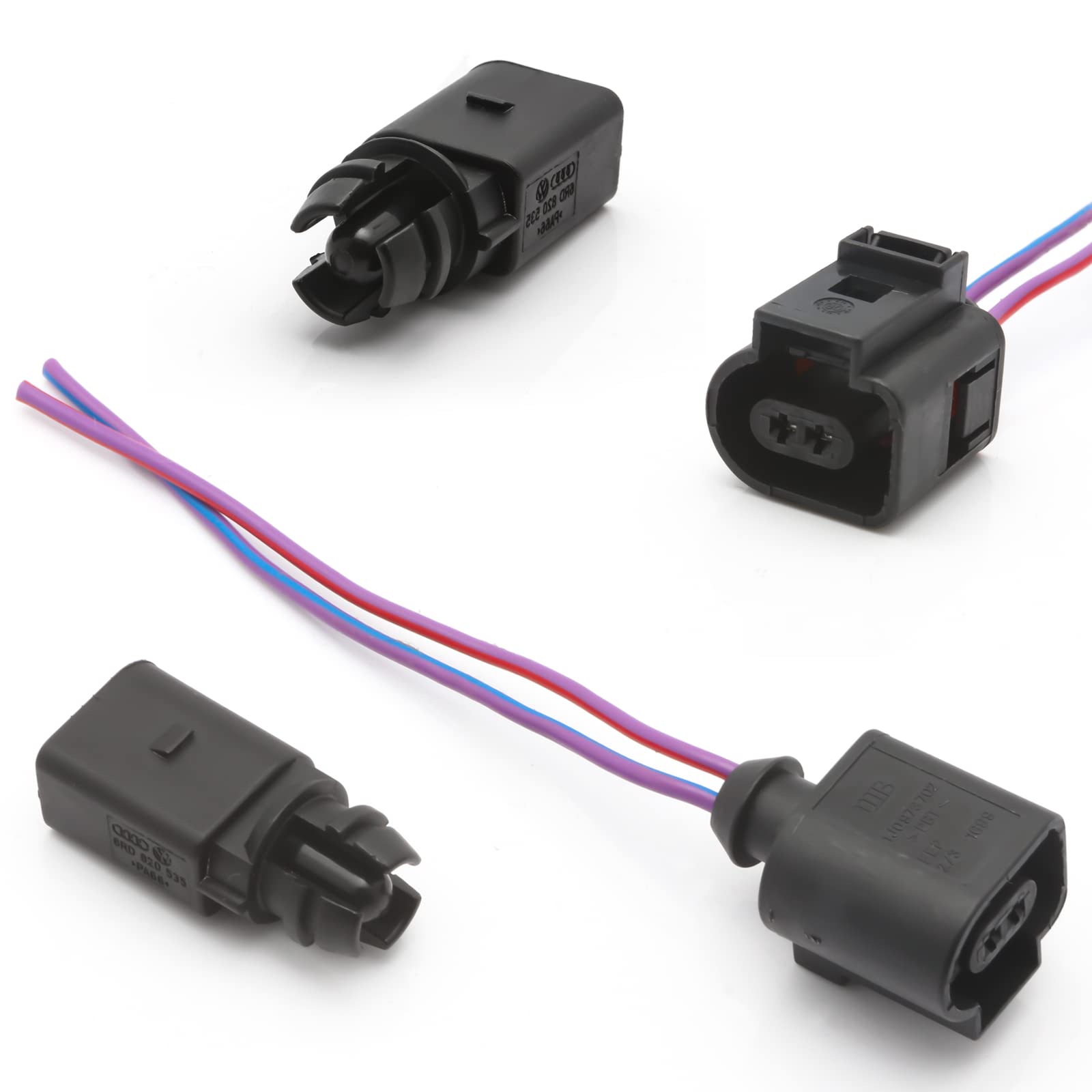 Xotic Tech Ambient Air Temperature Sensor with 2-pin Connector Plug Wiring Harness Pigtail Compatible with Audi Beetle & CC & EO