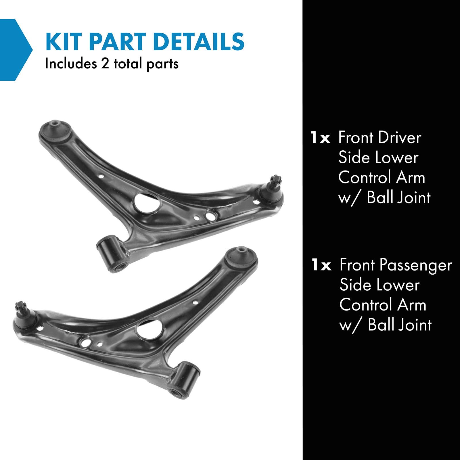 Trq Front Lower Control Arm With Ball Joint Set Compatible With 2004-2006 Scion Xa Xb