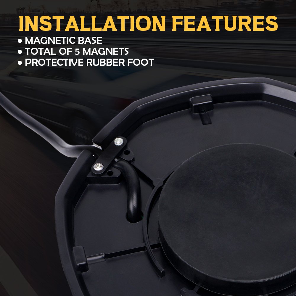 Xprite White Amber Yellow 240 Led Emergency Warning Rotating Strobe Beacon Light, 14 Flash Modes Revolving Safety Caution Lights