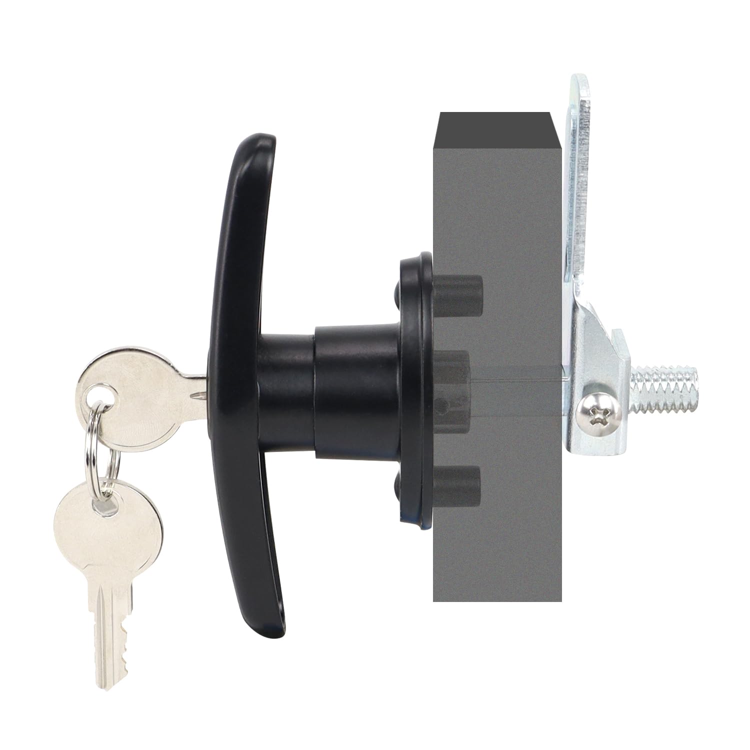 Qzattcaen Keyed-Alike Locking T-Handle Kit For Truck Camper Shell/Cap & Topper - Black T-Handle Lock Set With Door Compatibility